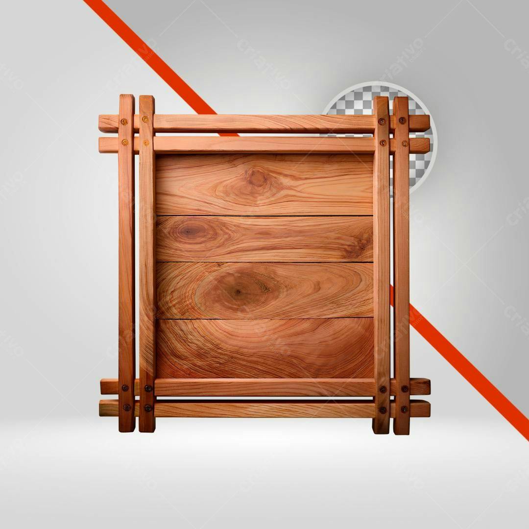 Placa de Madeira PNG com fundo transparente