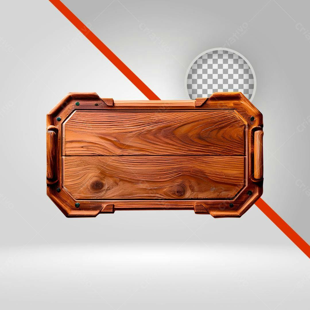 Placa de Madeira PNG com fundo transparente