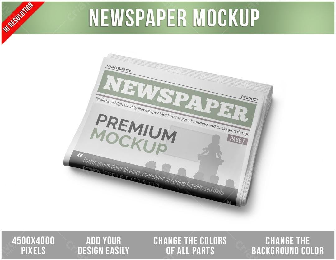Mockup Jornal Realista: Design de Imprensa