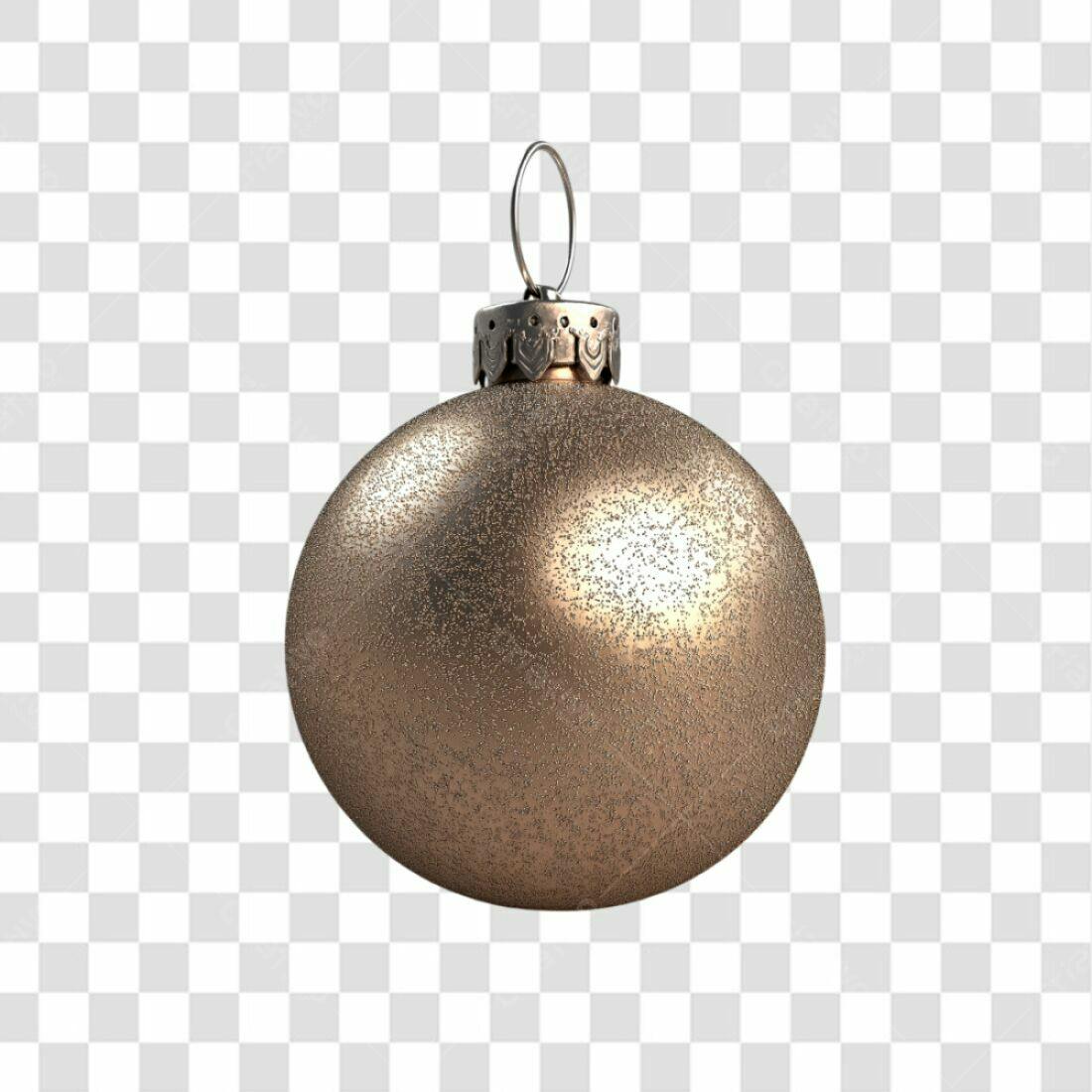 Enfeite de Natal Dourado PNG com fundo transparente