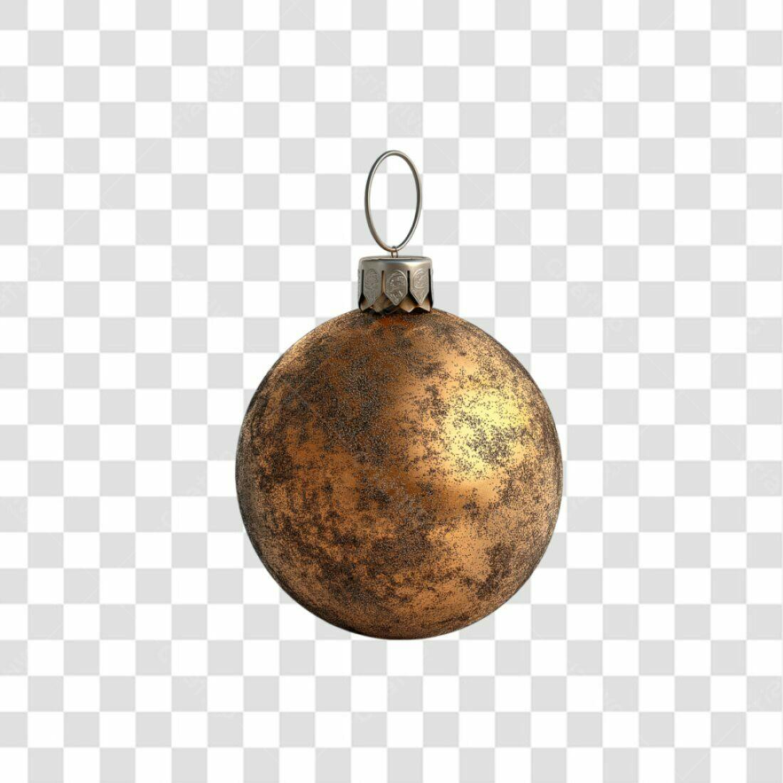Enfeite Natal Dourado PNG com fundo transparente