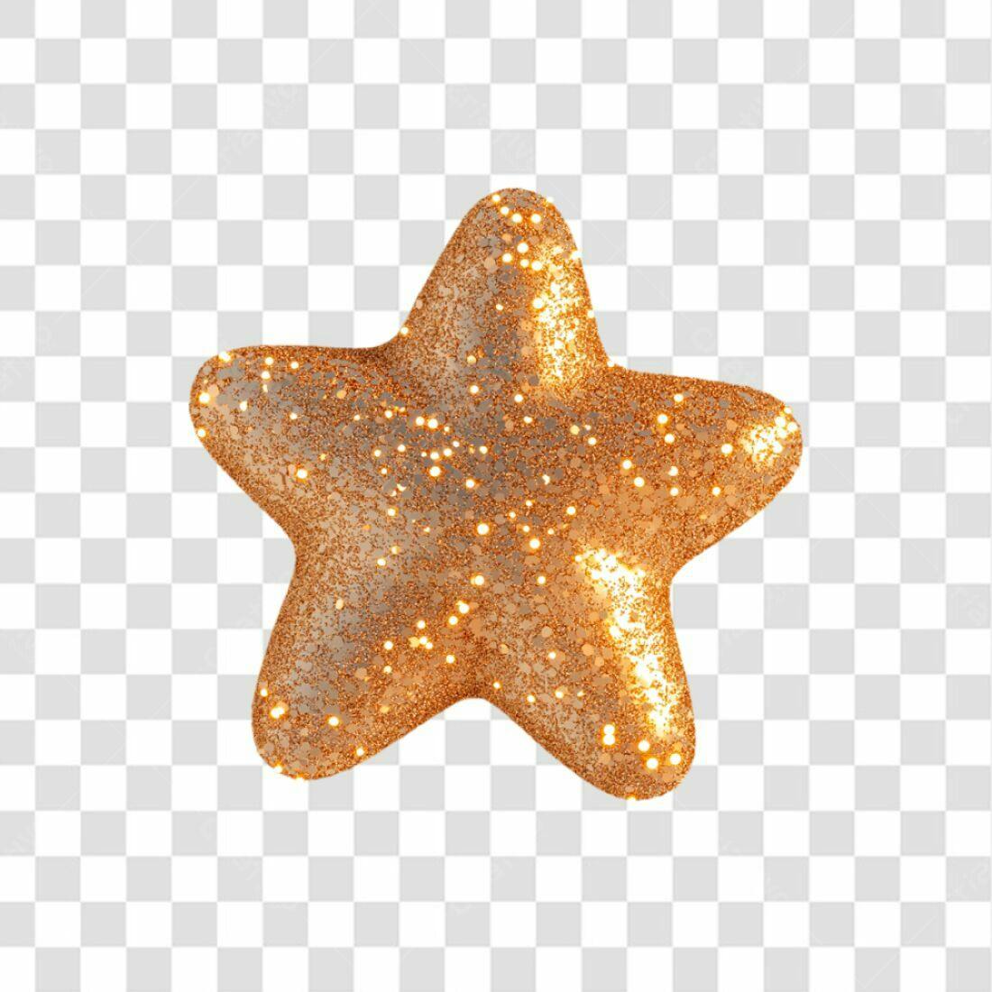 Icone Natalino Estrela Dourada PNG com fundo transparente