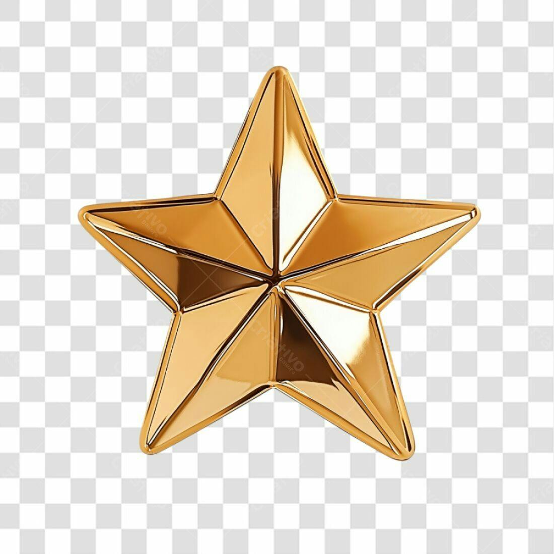 Ícone Estrela Dourada PNG com fundo transparente