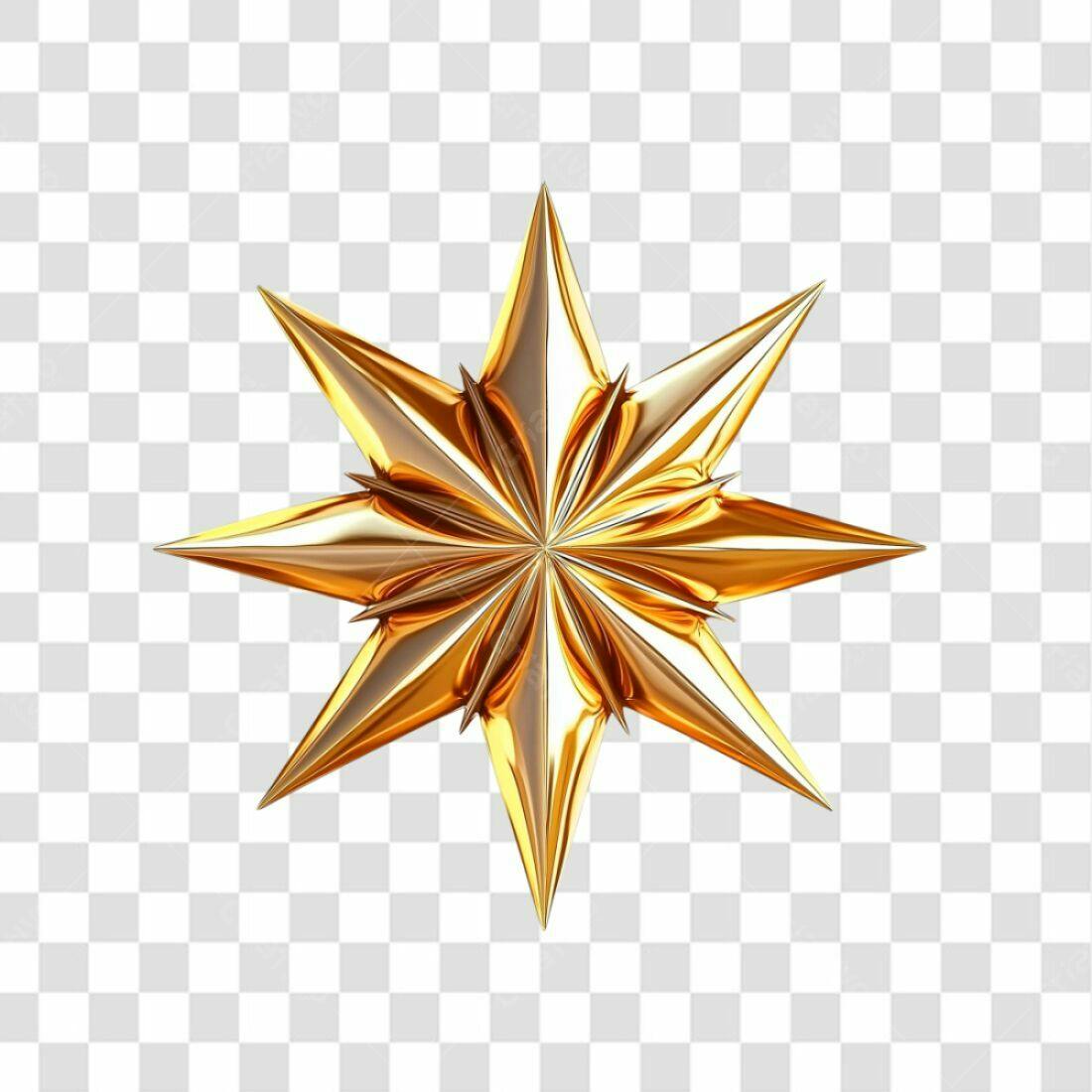 Icone Natalino Estrela Dourada PNG com fundo transparente