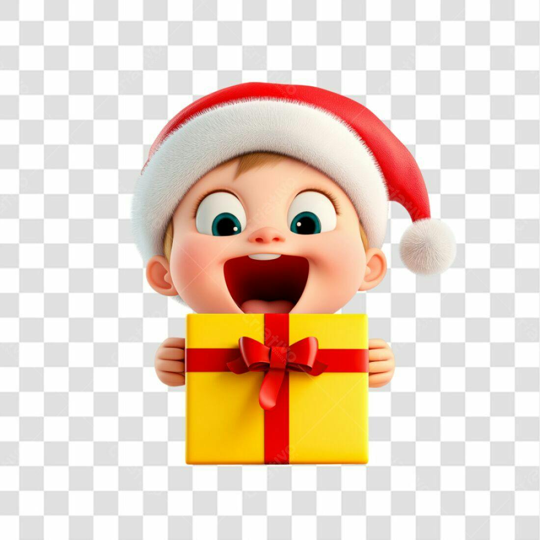 Icone Natal Bebê com Presente PNG com fundo transparente
