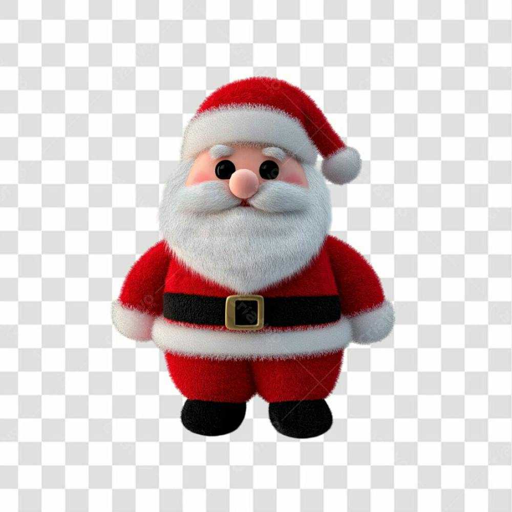Papai Noel De Pelúcia Para O Natal Sobre Um Fundo Transparente