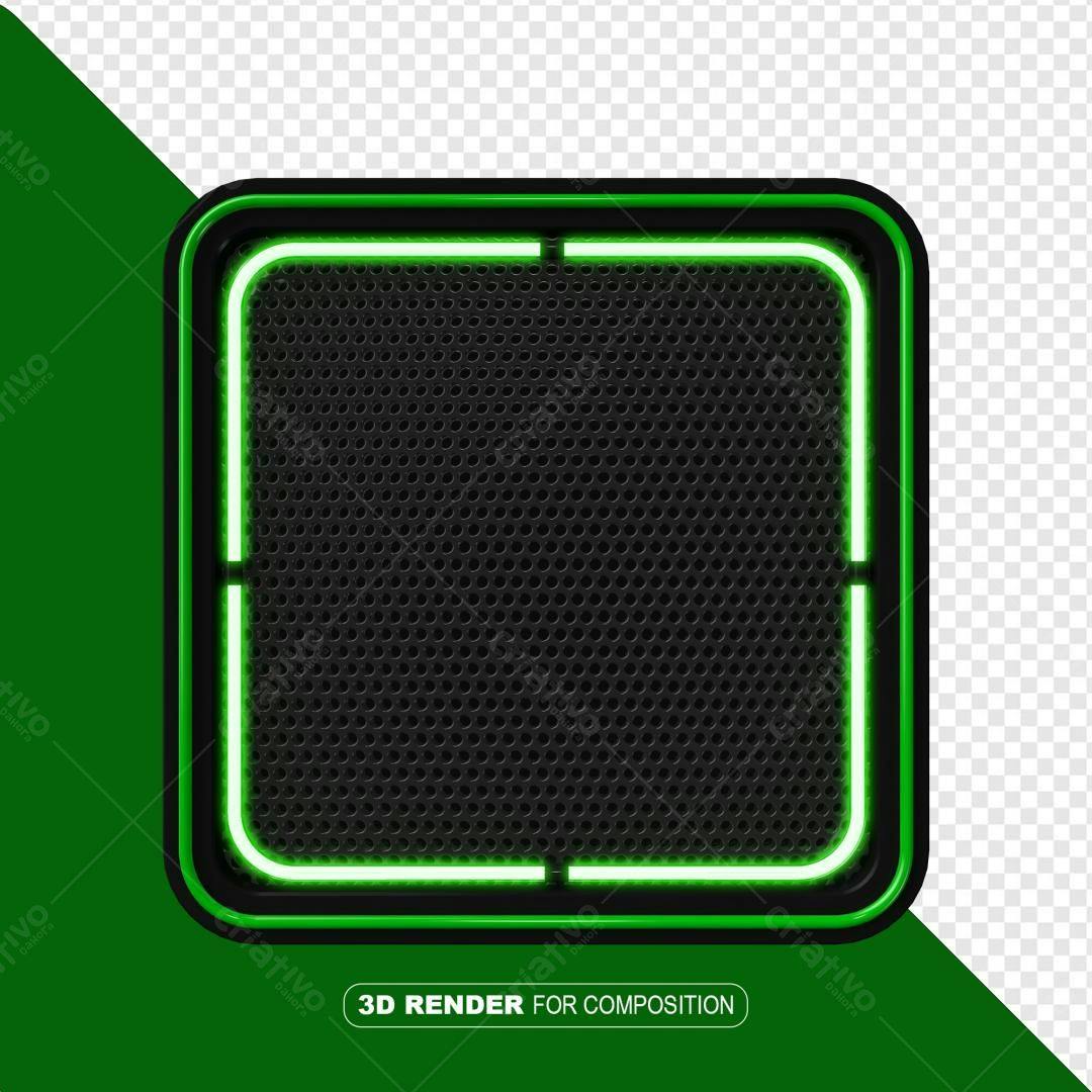 Selo 3D Moderno Verde e Preto com Acabamento Metálico