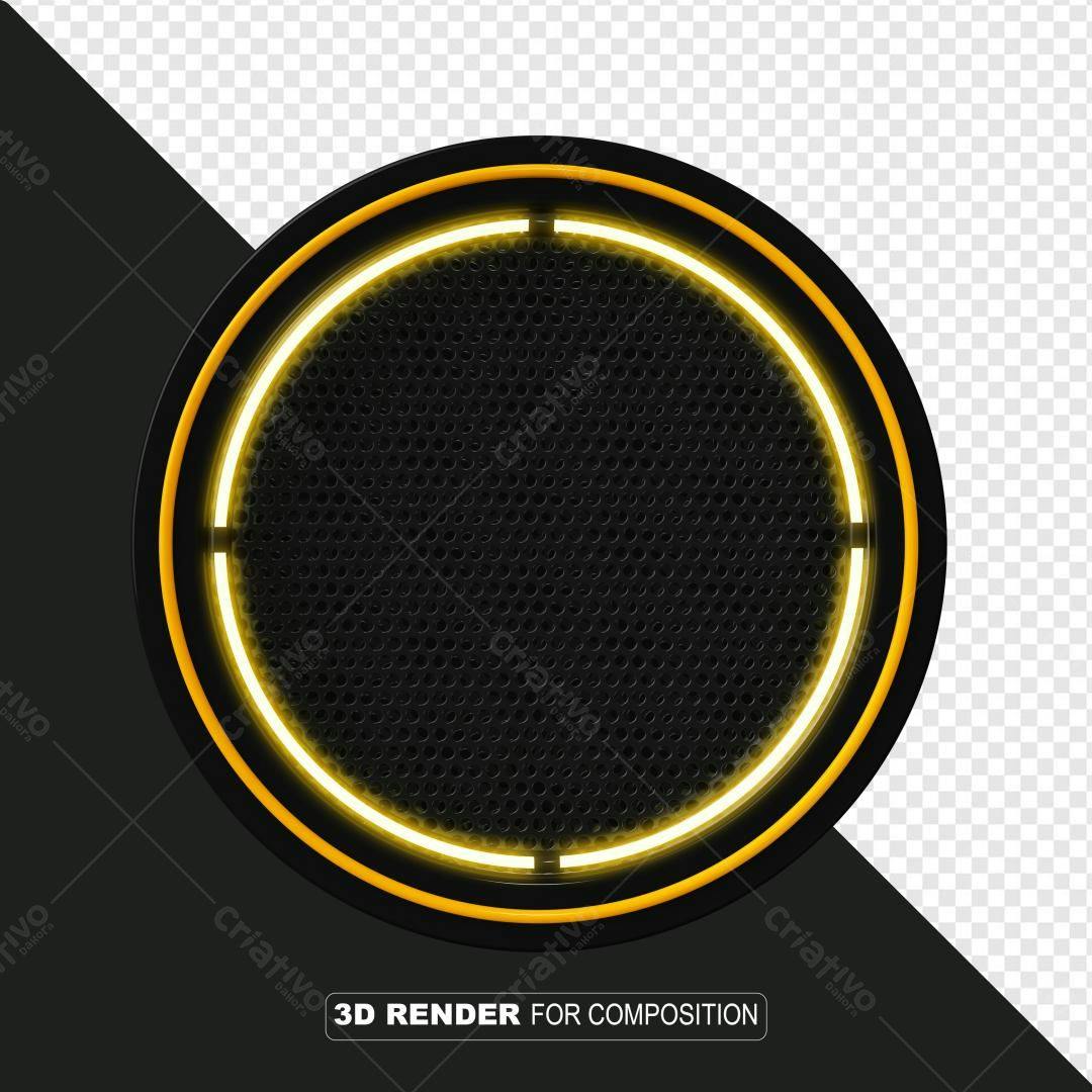 Selo 3D Premium Acabamento Neon Preto e Amarelo