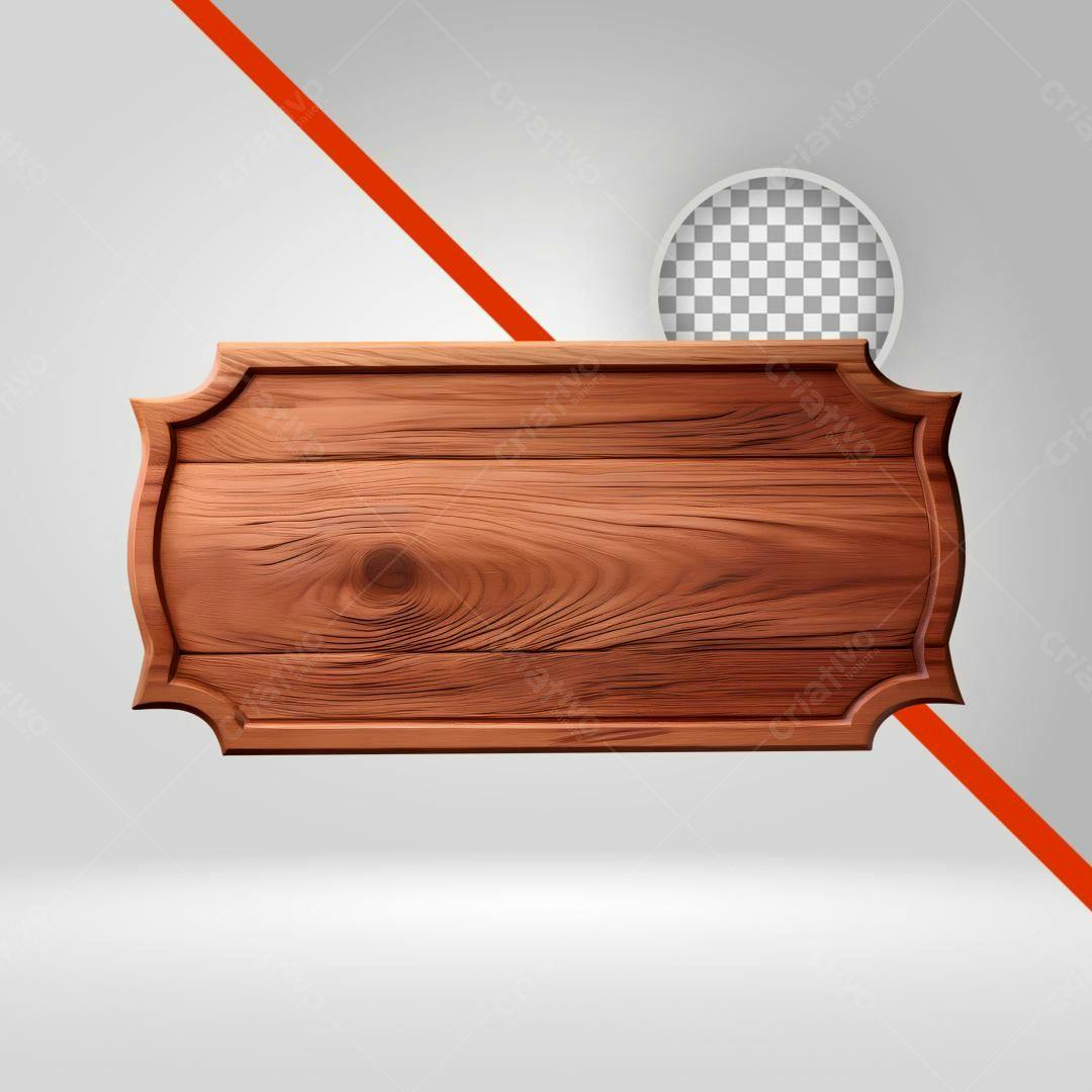Placa de Madeira PNG com fundo transparente