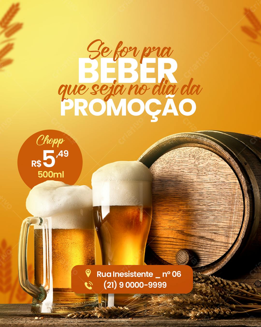 Flyer Promoção de Chopp PSD Editável