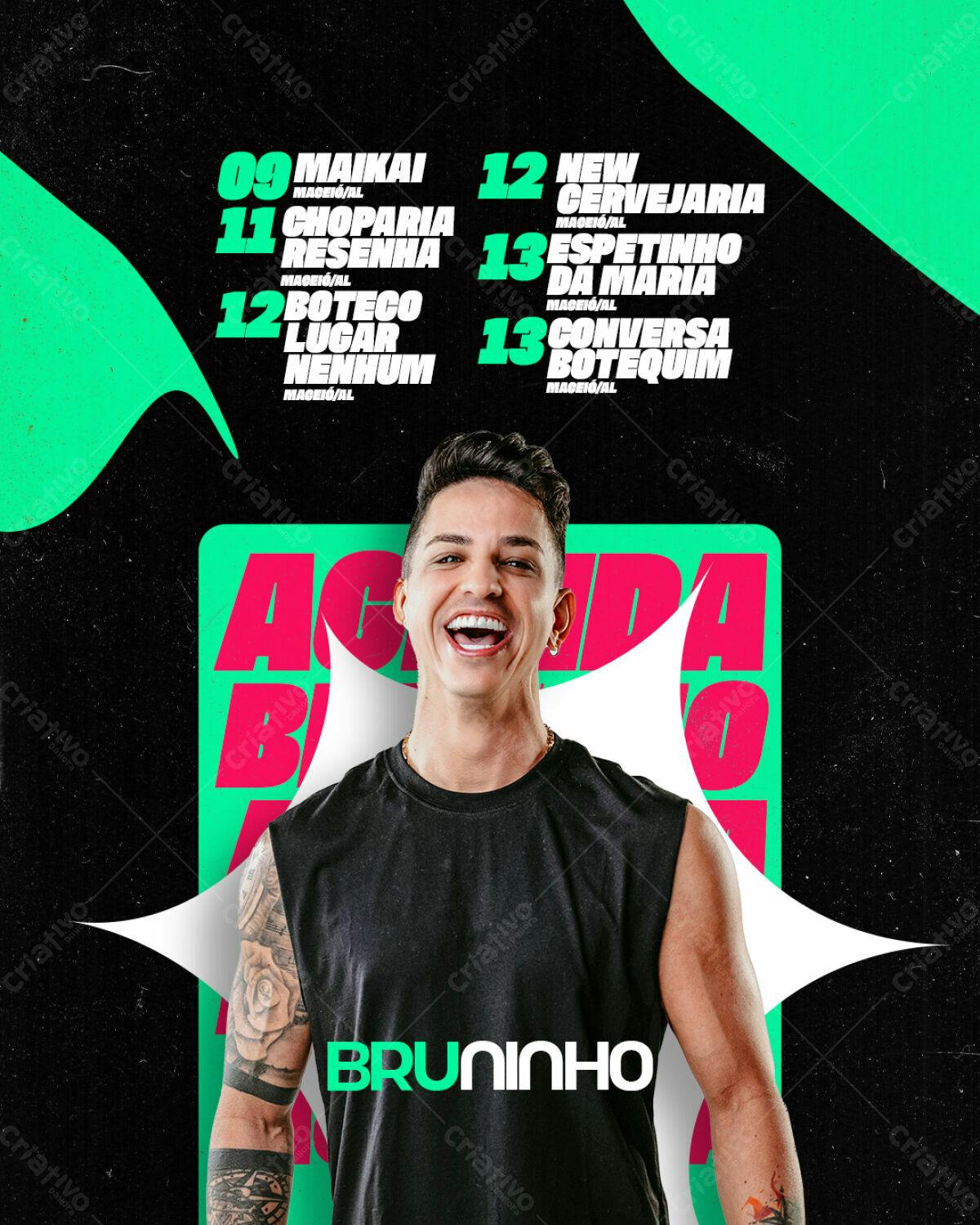 Flyer para Show Bruninho PSD Editável