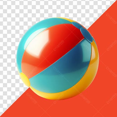 Elemento 3D Bola Colorida De Praia Piscina 