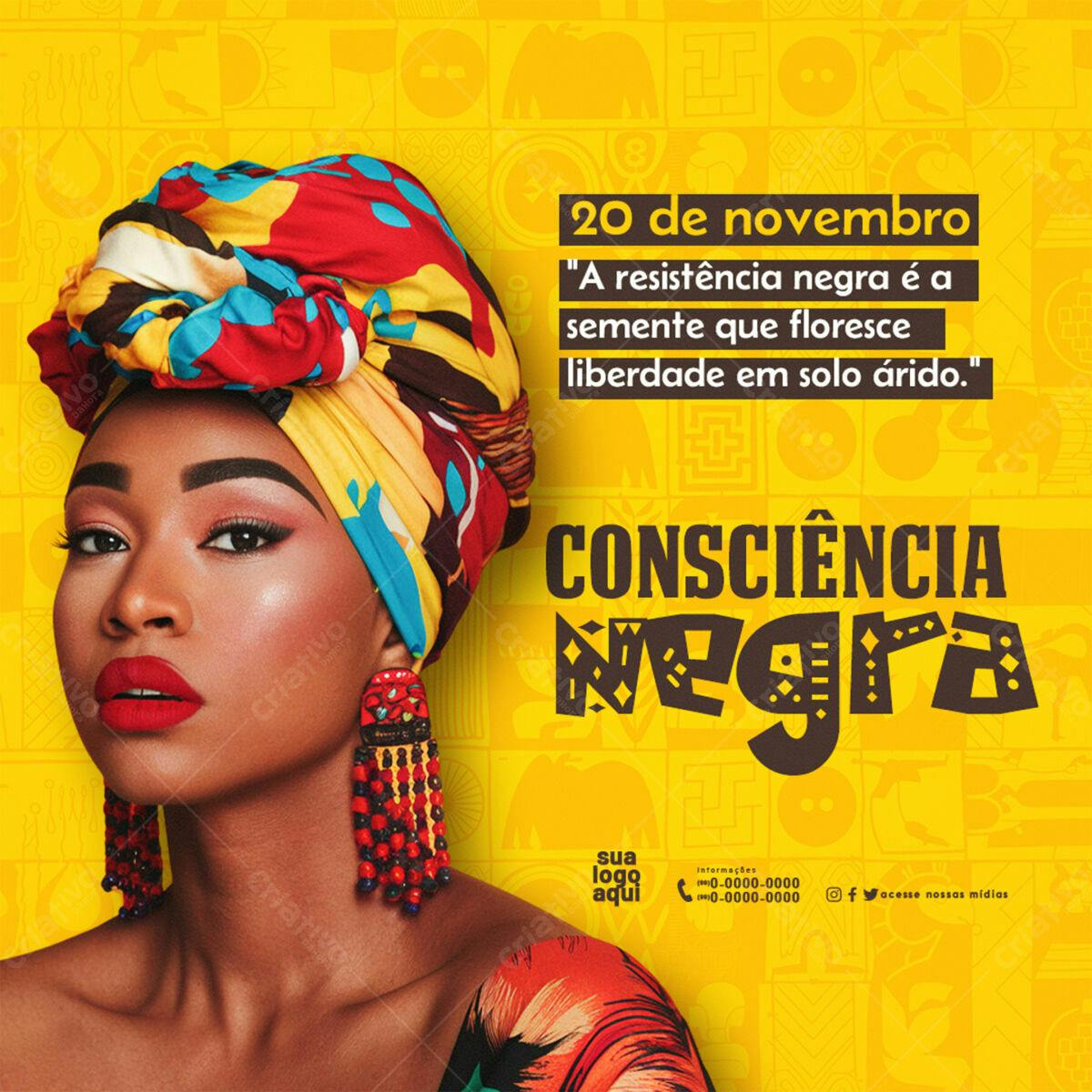Flyer Consciência Negra PSD Editável
