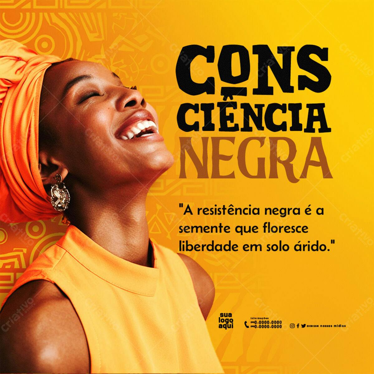 Flyer Consciência Negra PSD Editável