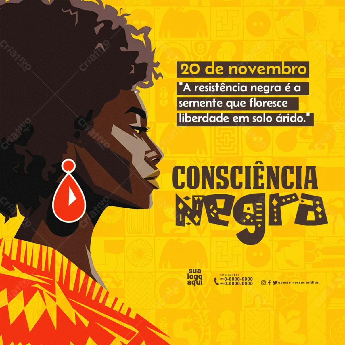Flyer Consciência Negra PSD Editável