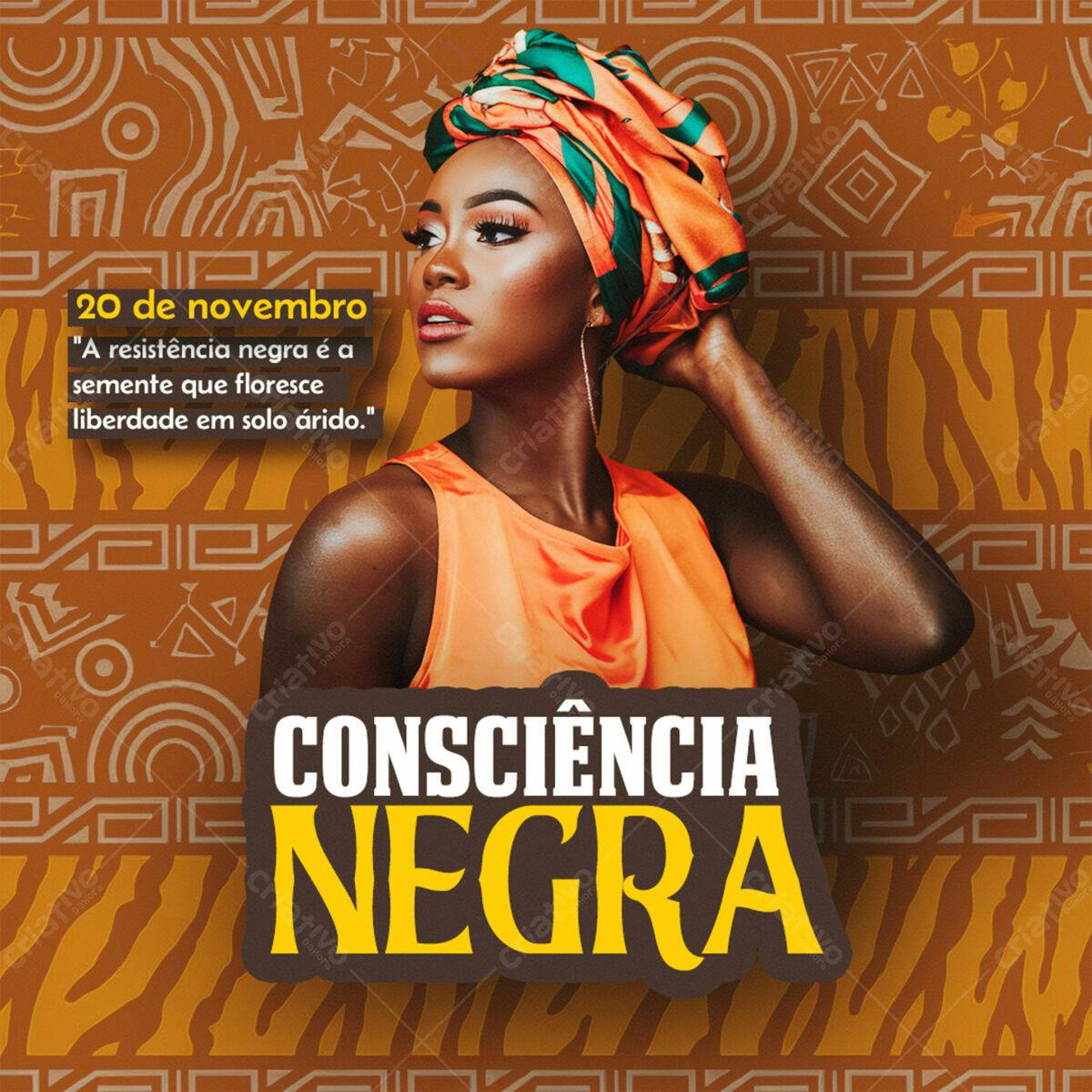 Post para Consciência Negra PSD Editável