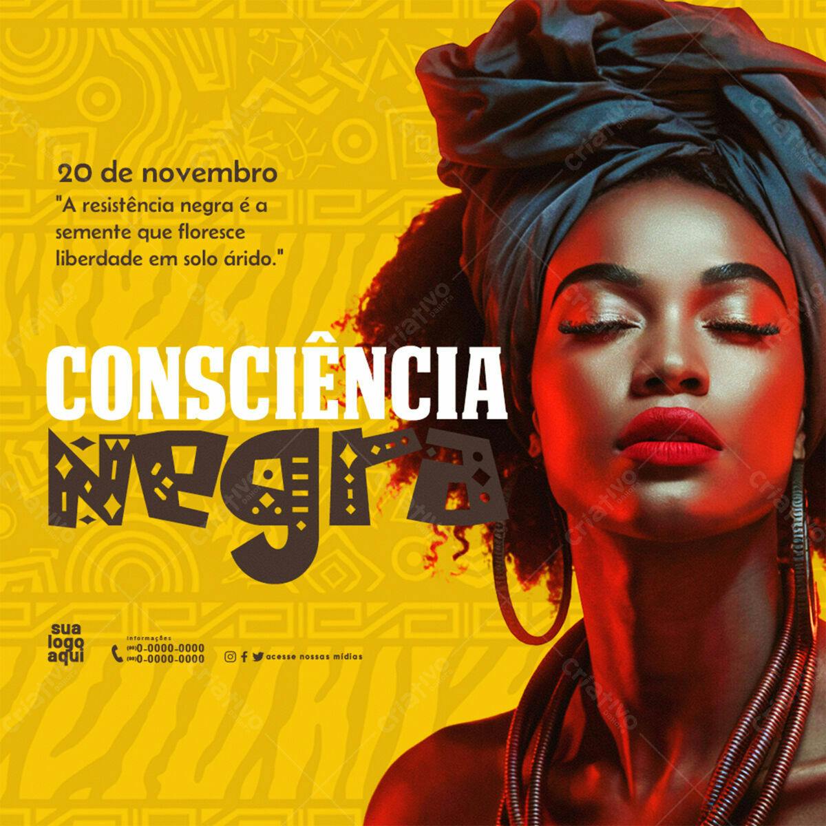 Flyer Consciência Negra PSD Editável