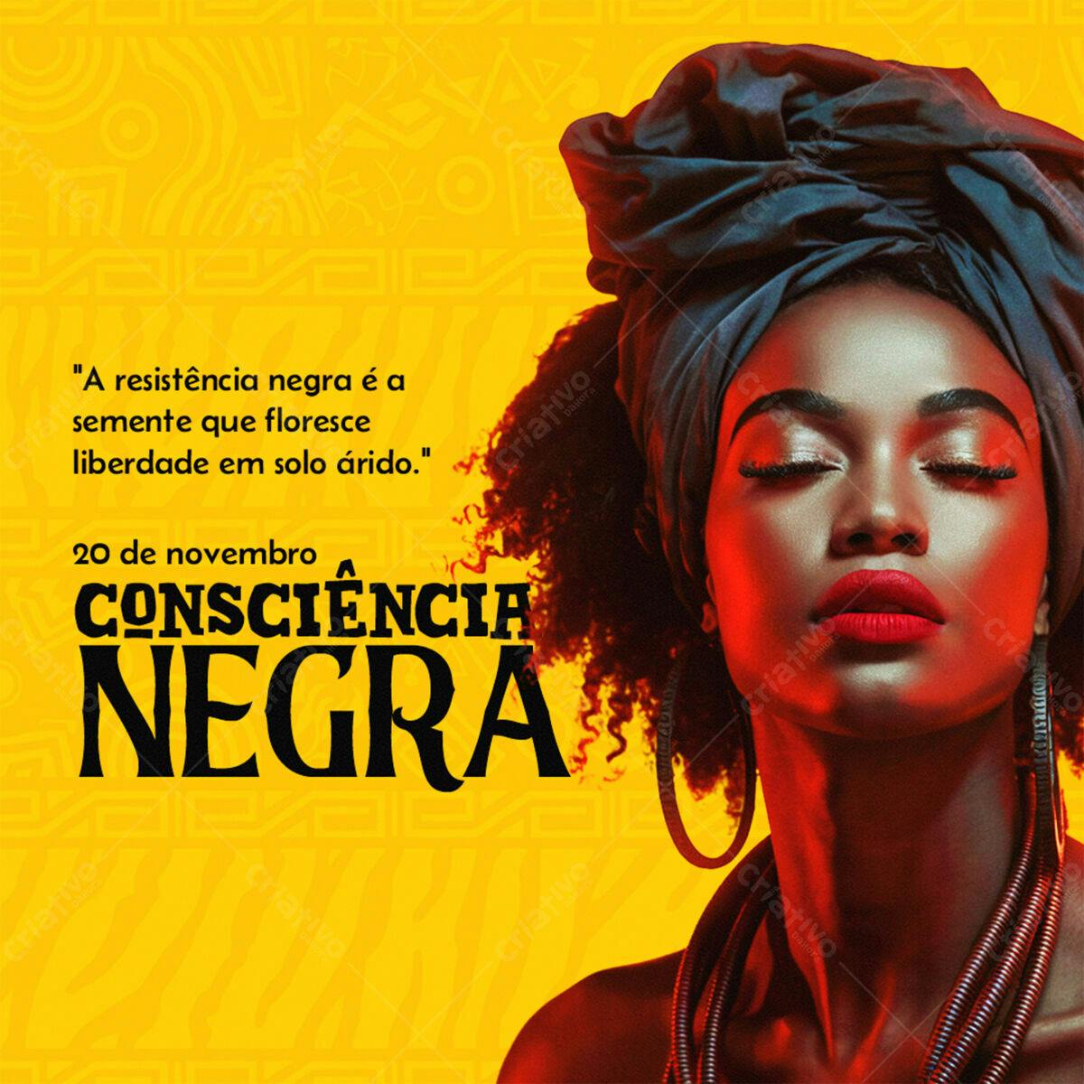 Post para Consciência Negra PSD Editável