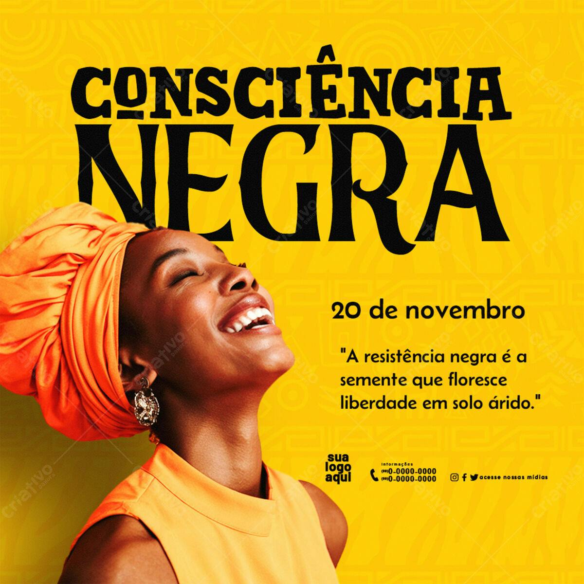 Post para Consciência Negra PSD Editável