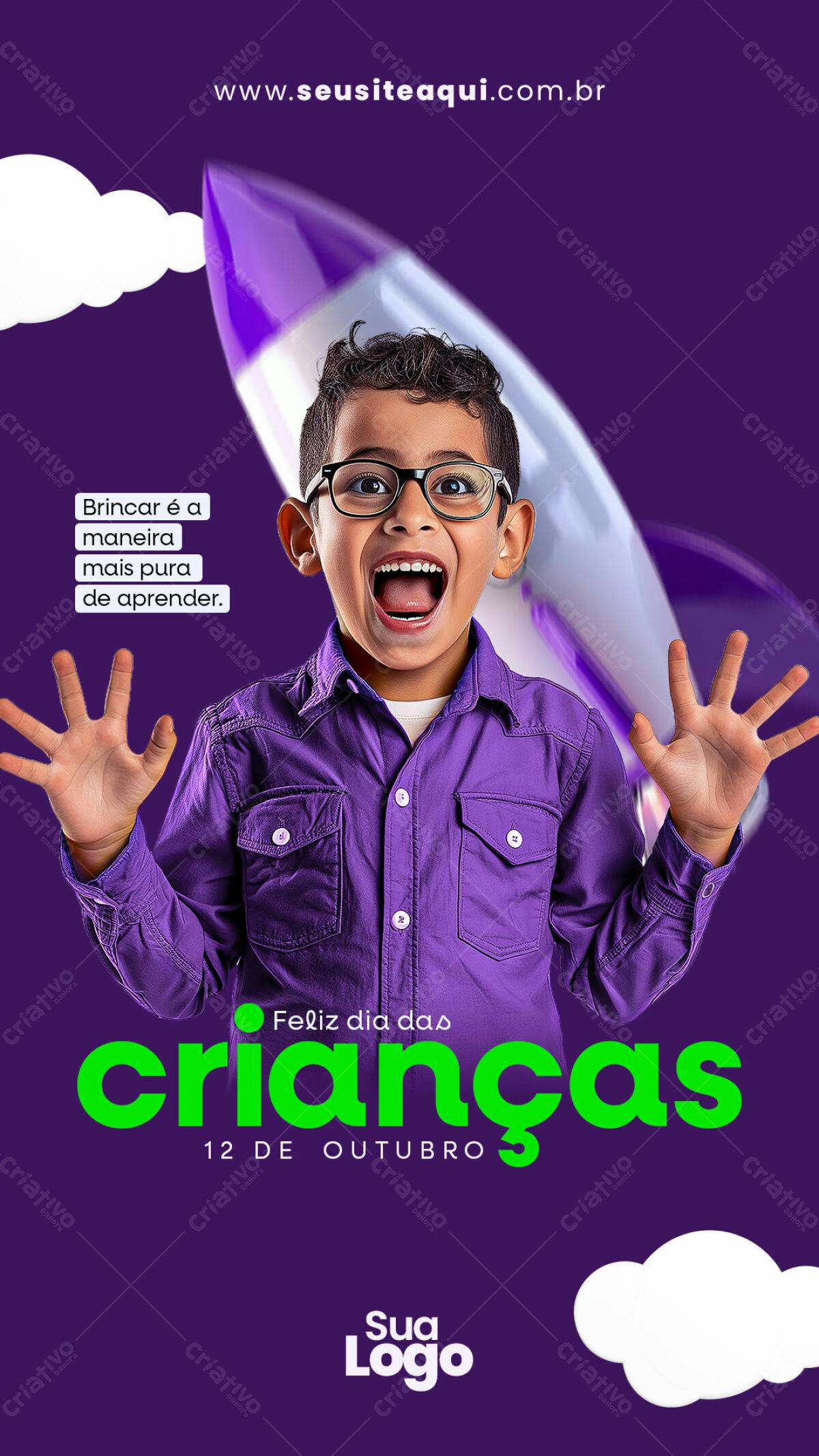 Poster Dia das Crianças PSD Editável