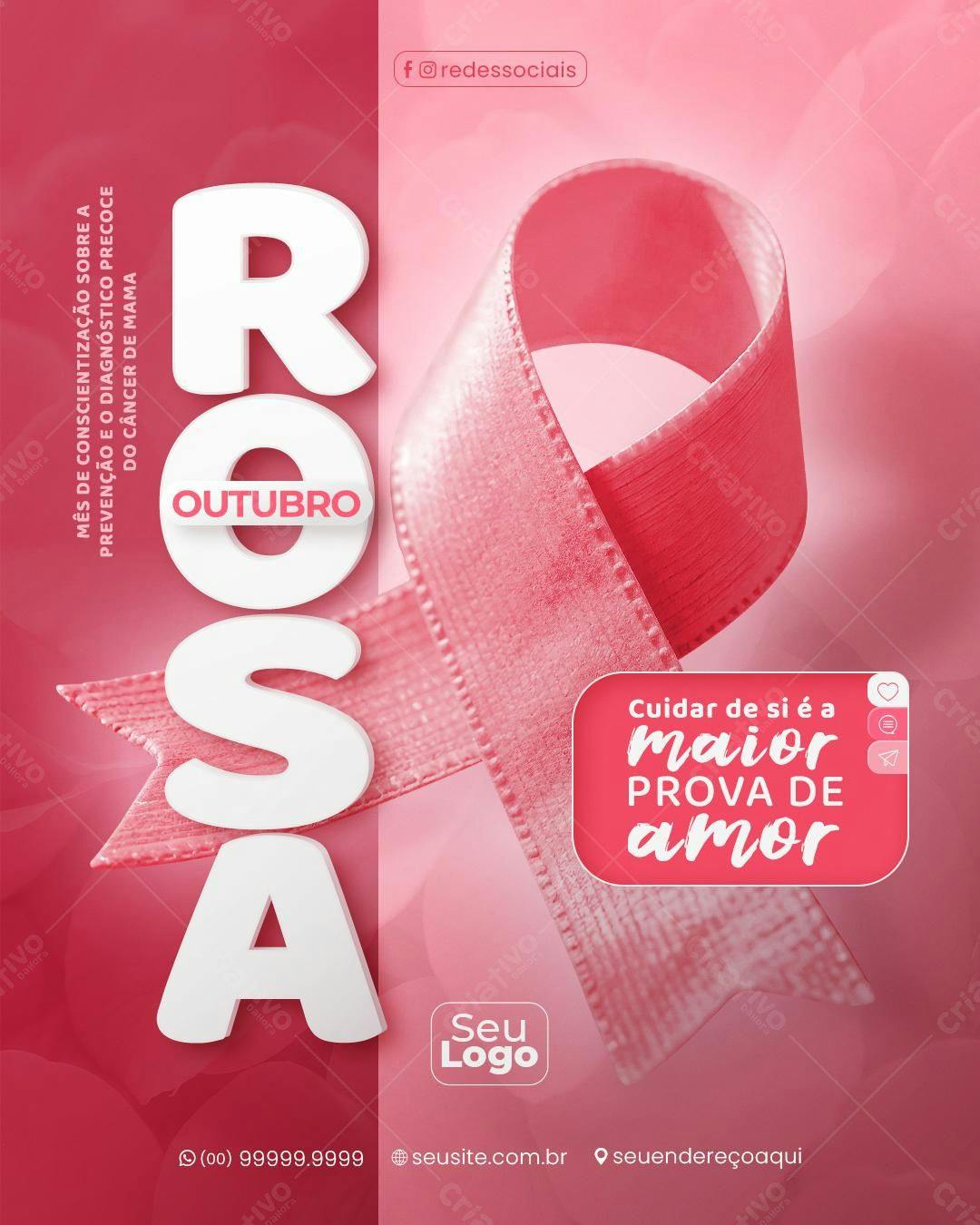 Flyer Outubro Rosa PSD Editável