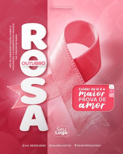 Outubro Rosa Social Media Psd Editável