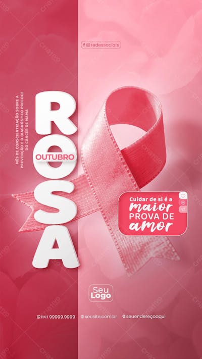 Story Outubro Rosa Social Media Psd Editável