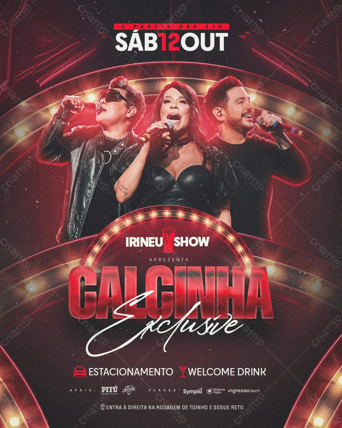 Flyer para Show Calcinha Preta PSD Editável