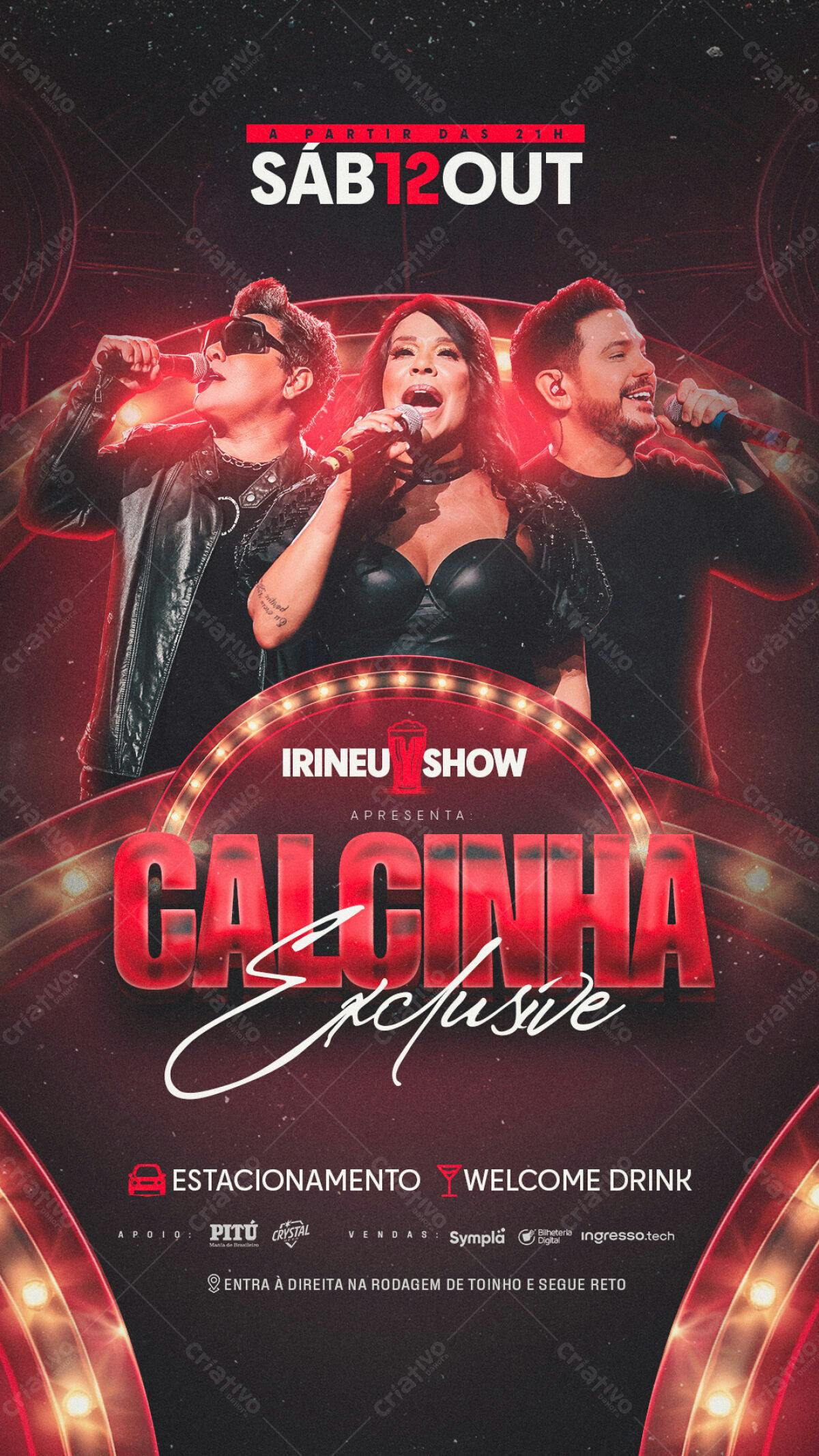 Flyer para Show Calcinha Preta PSD Editável