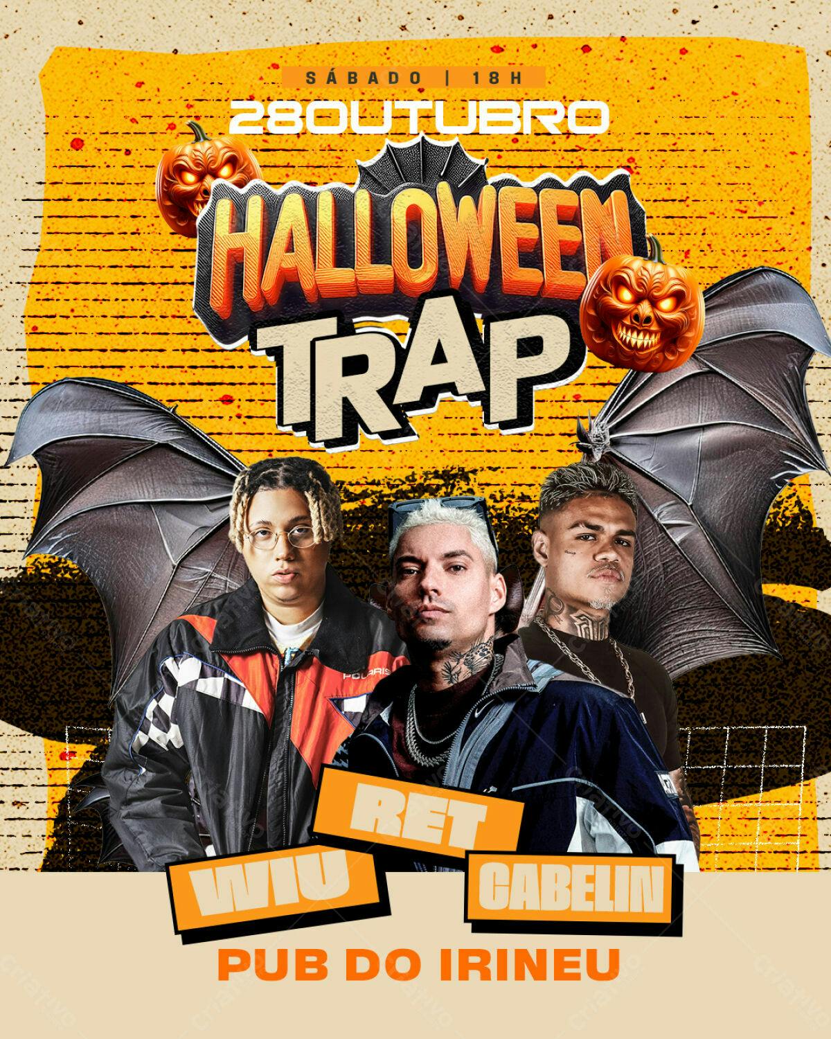 Flyer Halloween Trap PSD Editável