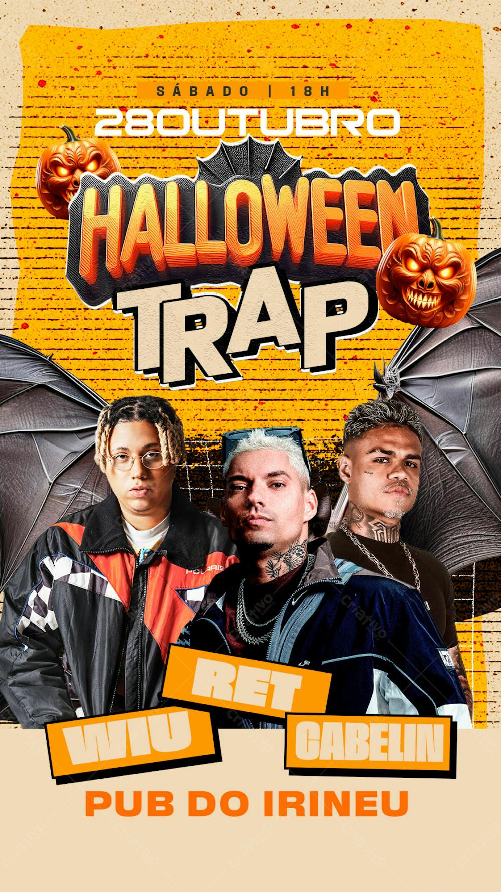 Flyer Evento Halloween Trap Stories Psd Editável