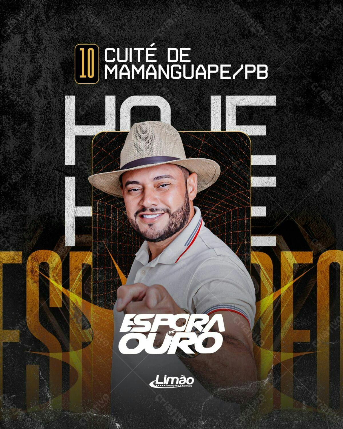 Flyer para Show Espora de Ouro em Mamanguape PSD Editável