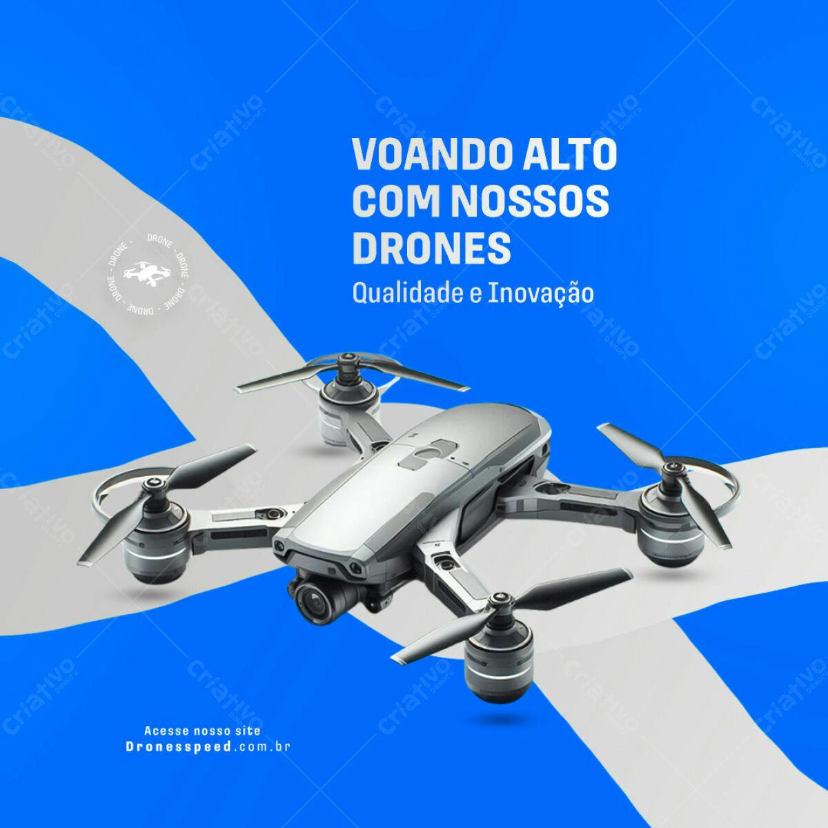 Banner Drone Voando Alto PSD Editável