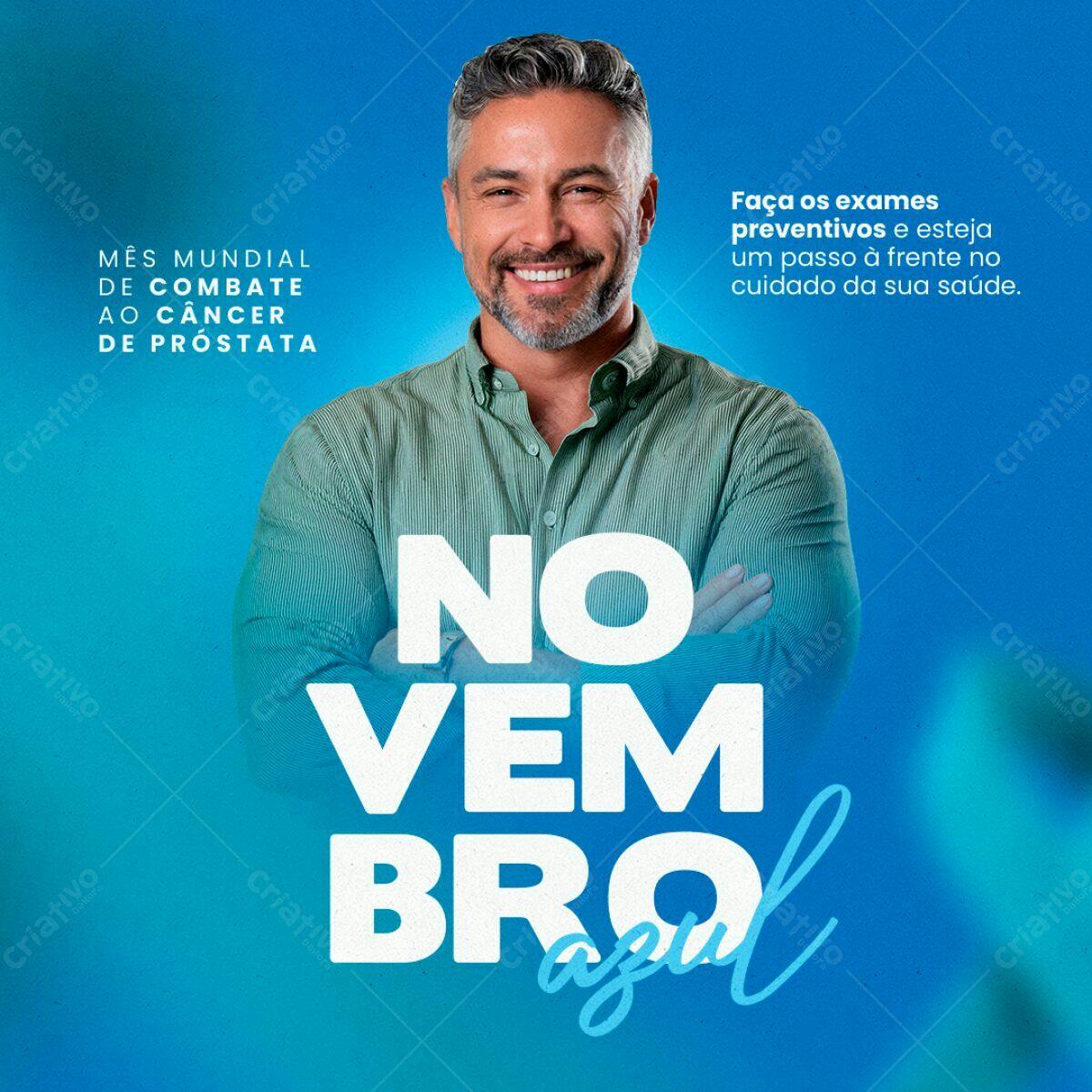 Flyer Novembro Azul PSD Editável