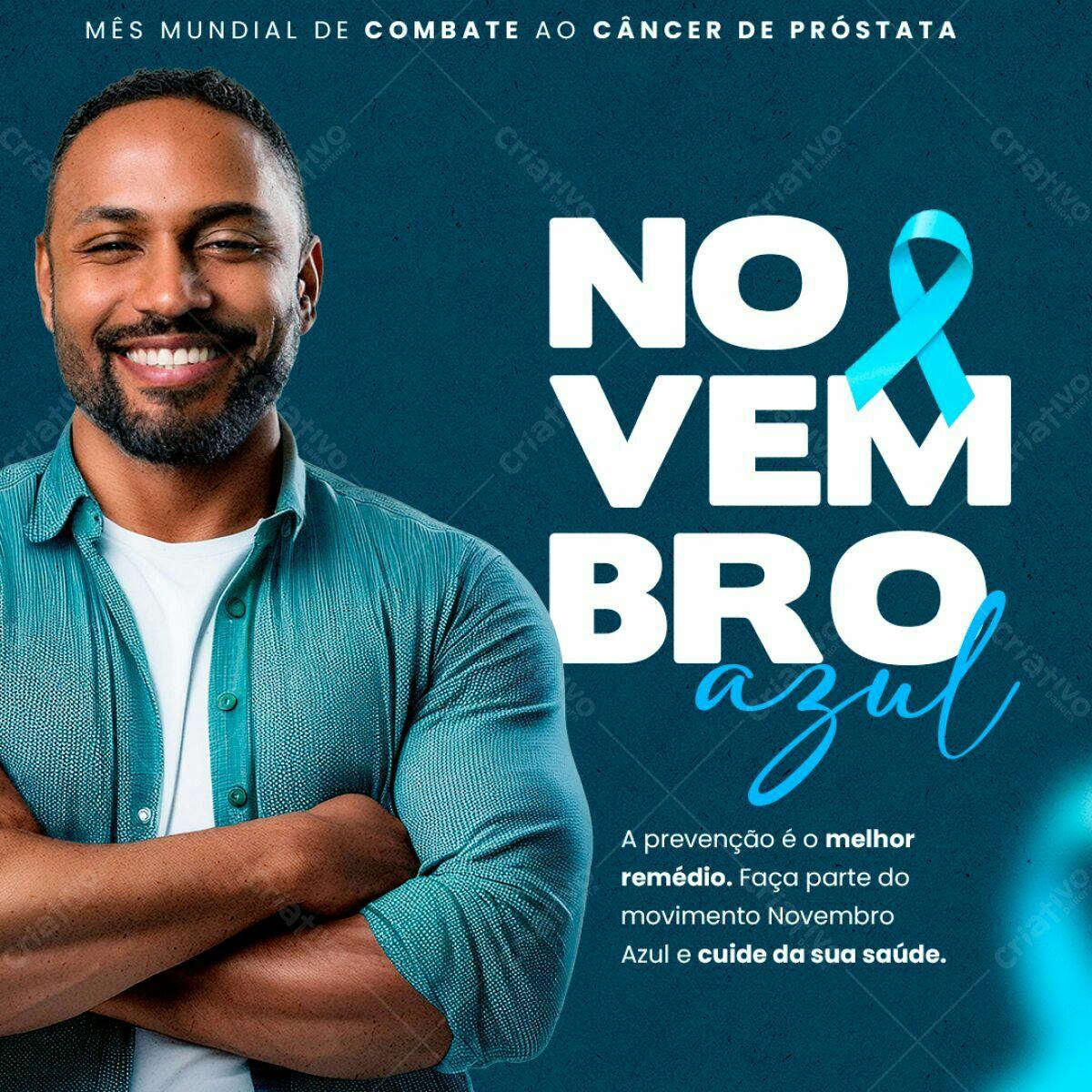 Post para Novembro Azul PSD Editável