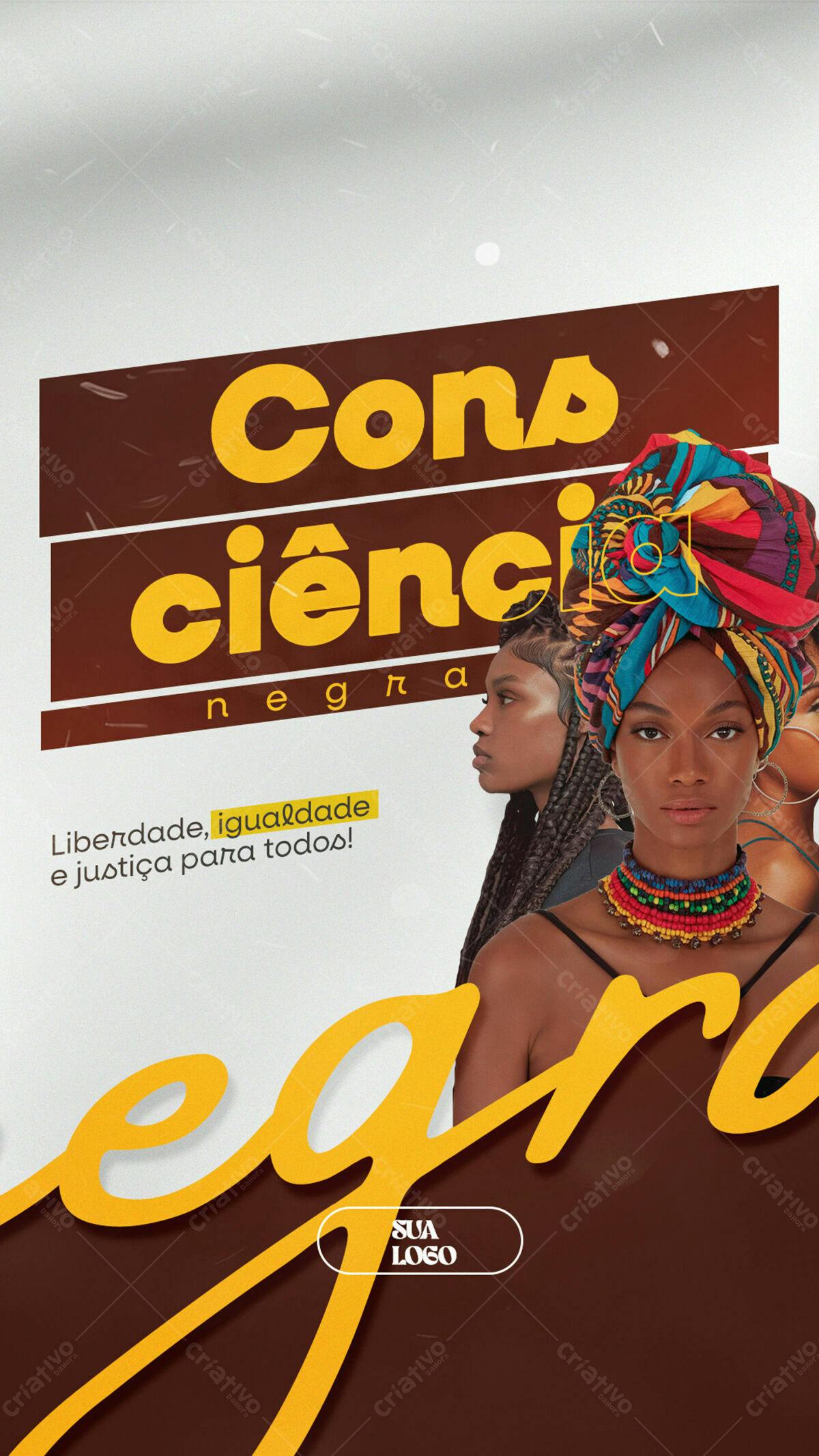 Flyer Consciência Negra PSD Editável