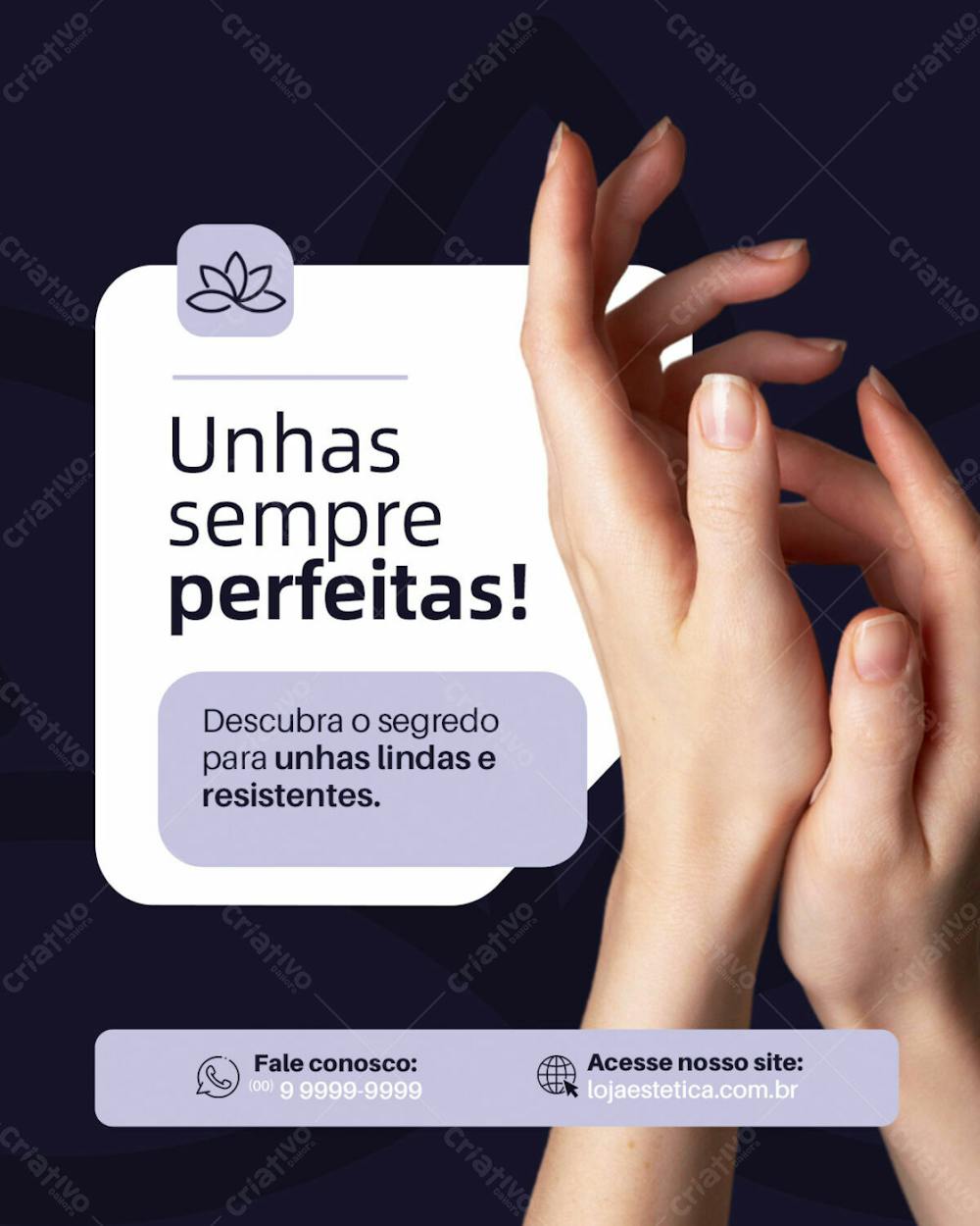 Dermatologista Unhas Feed Social Media Psd Editável