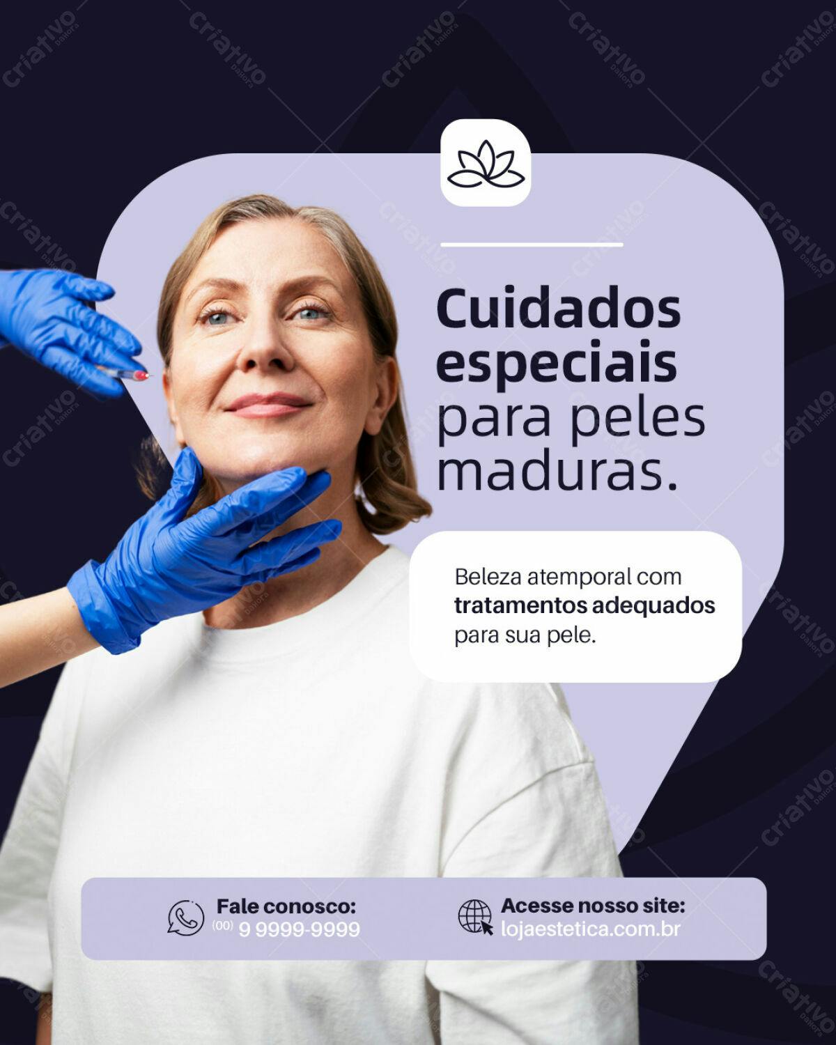 Post para Cuidados com Pele Madura PSD Editável