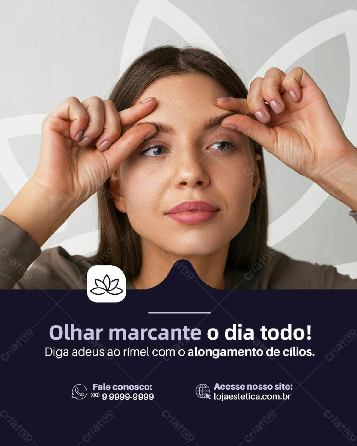 Post para Instagram de Alongamento de Cílios PSD Editável