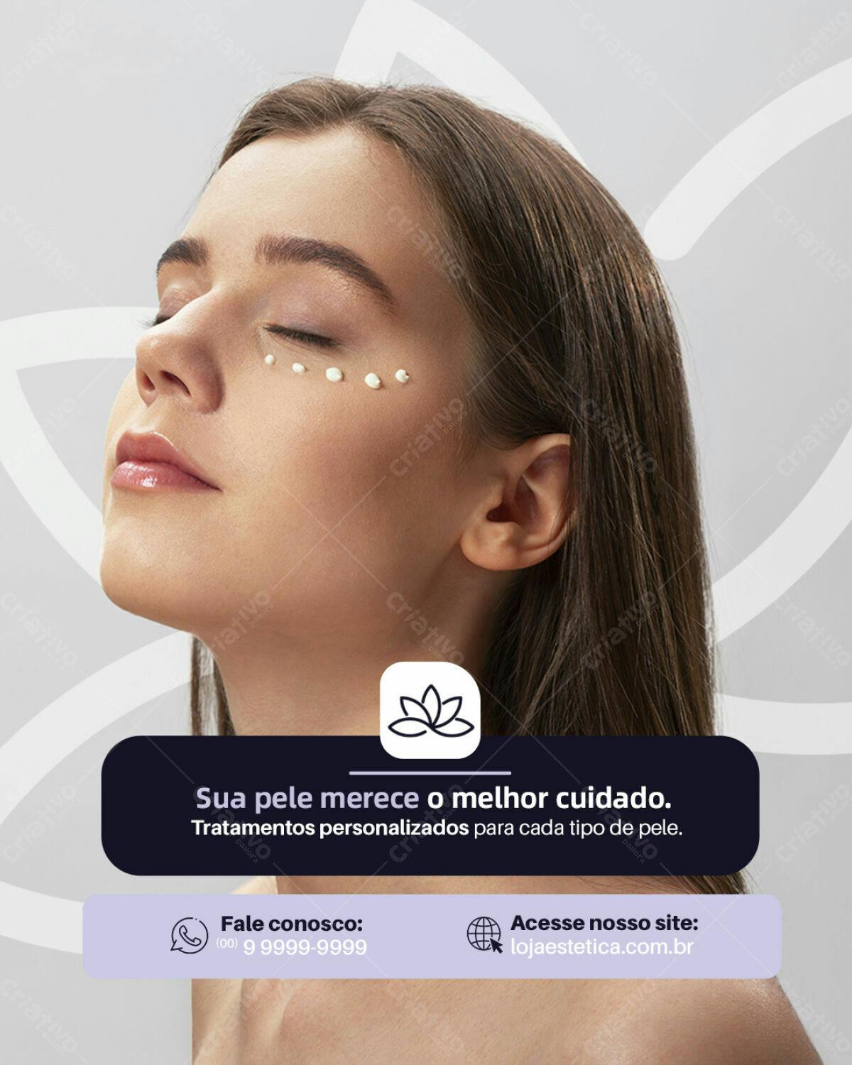 Post para Redes Sociais Cuidados com a Pele PSD Editável