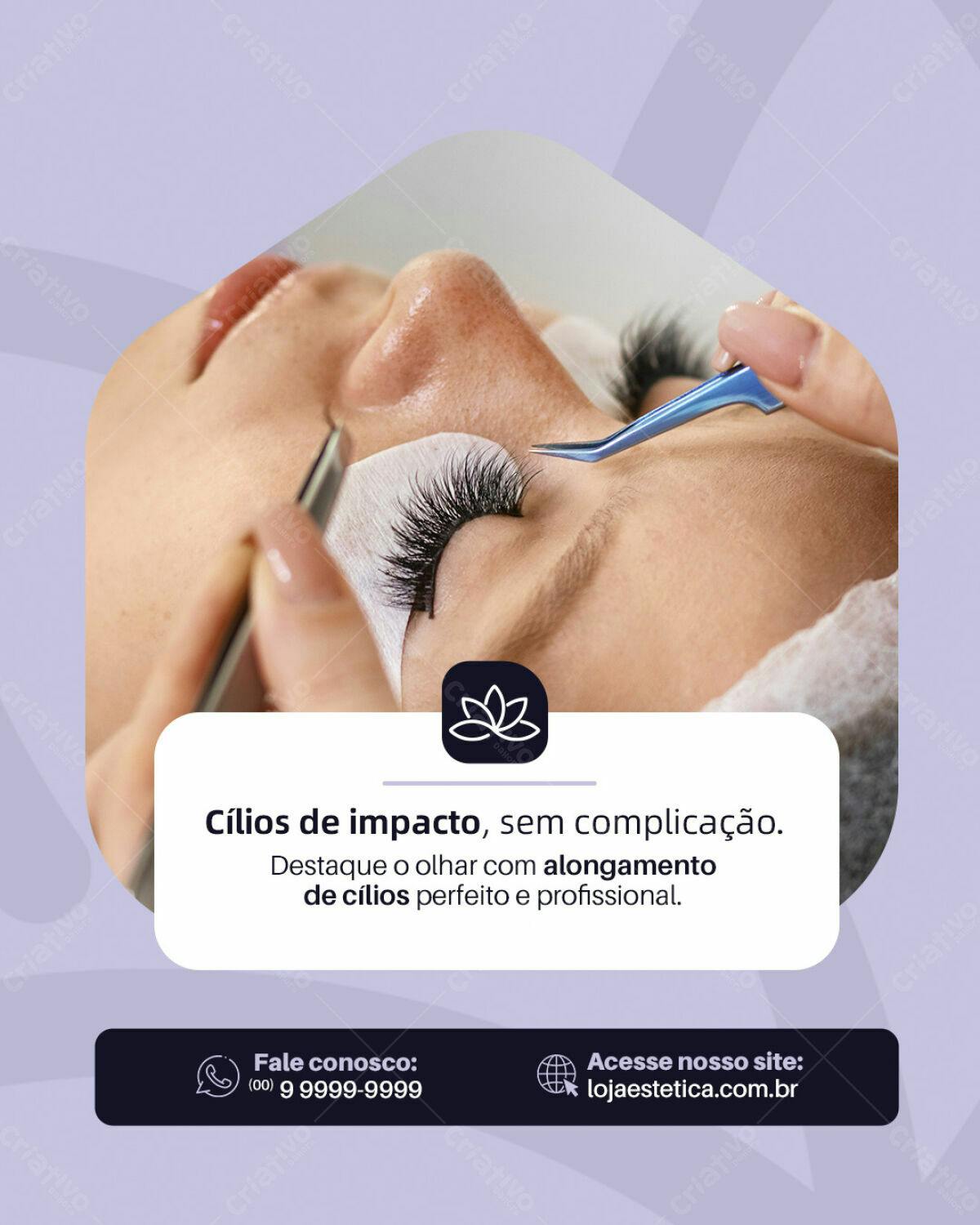 Post para Instagram de Alongamento de Cílios PSD Editável