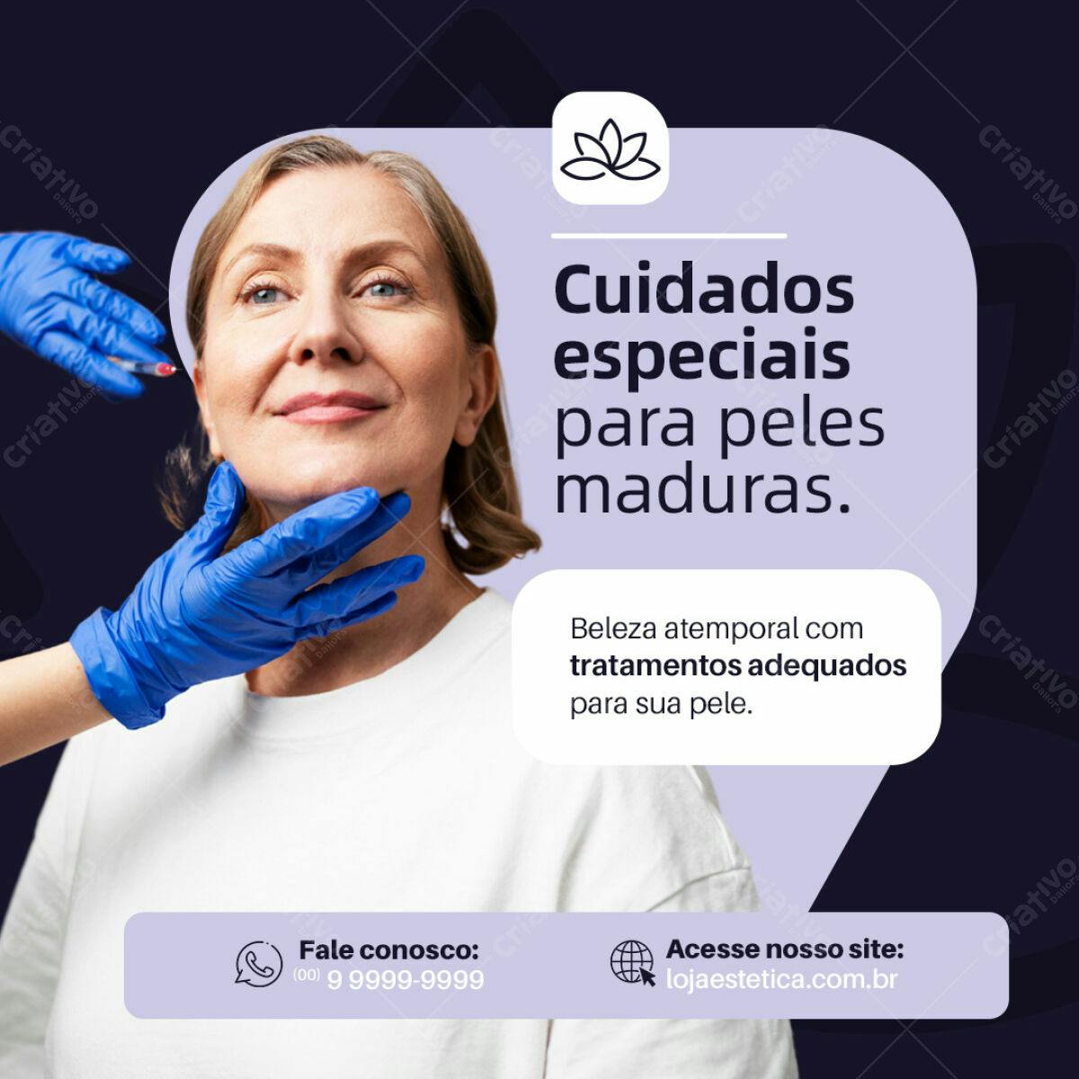 Postagem Instagram Cuidados com Pele Madura PSD Editável