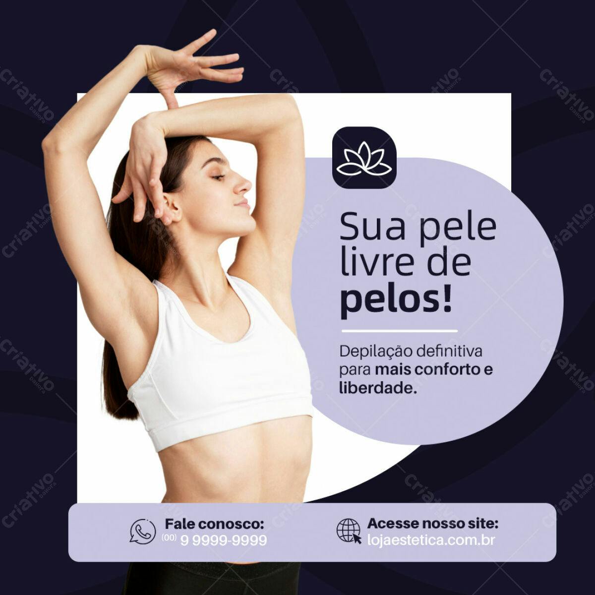Post para Instagram Depilação Definitiva PSD Editável