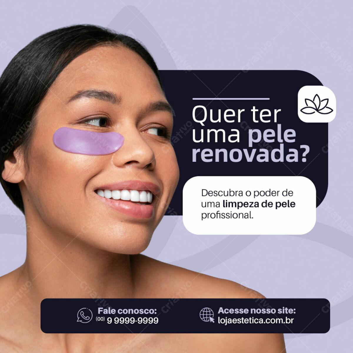 Post para Redes Sociais Limpeza de Pele PSD Editável