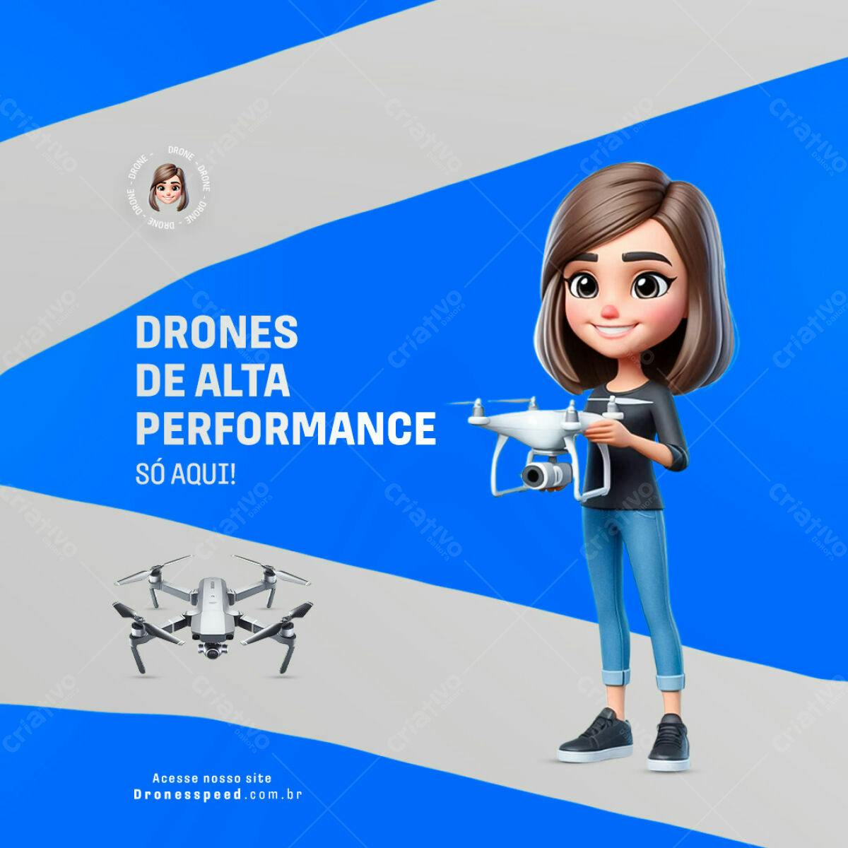 Banner Drones de Alta Performance PSD Editável