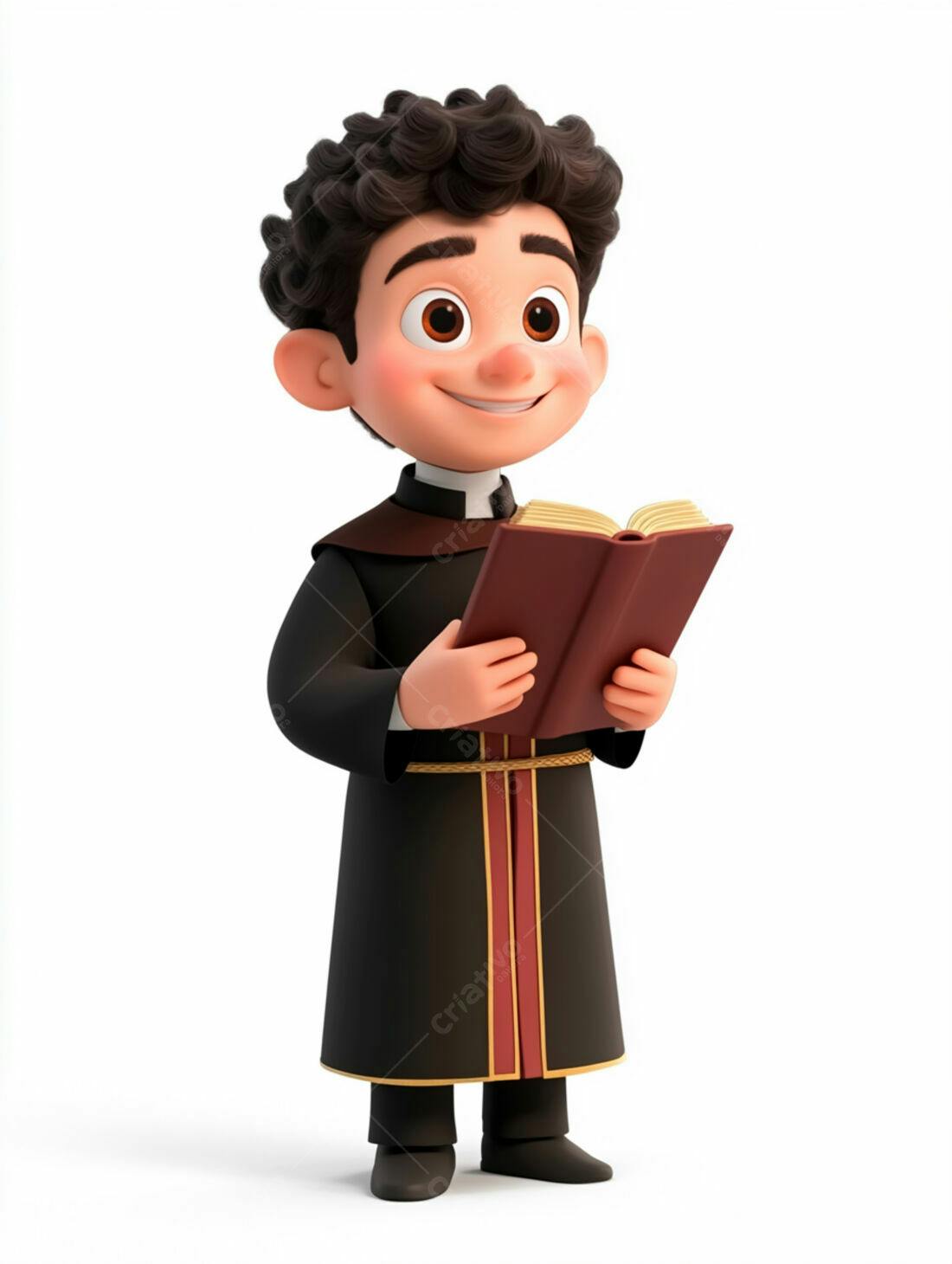 Menino padre lendo livro animação 3D