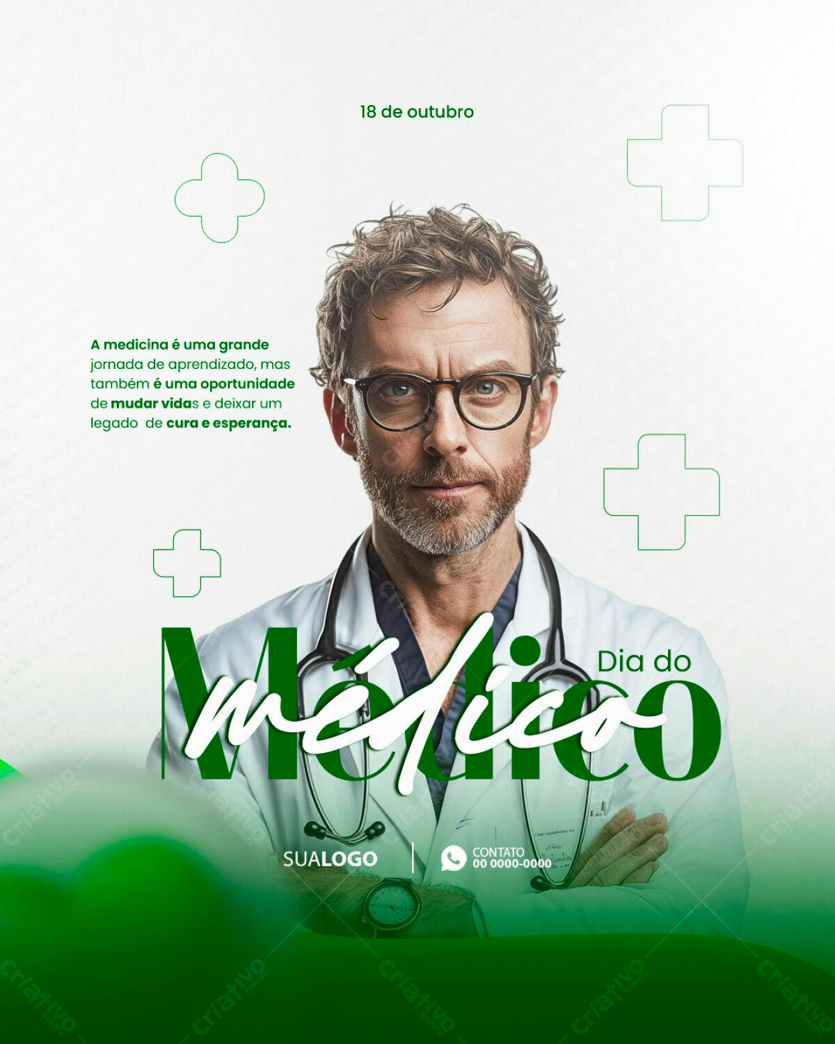 Flyer Dia do Médico PSD Editável