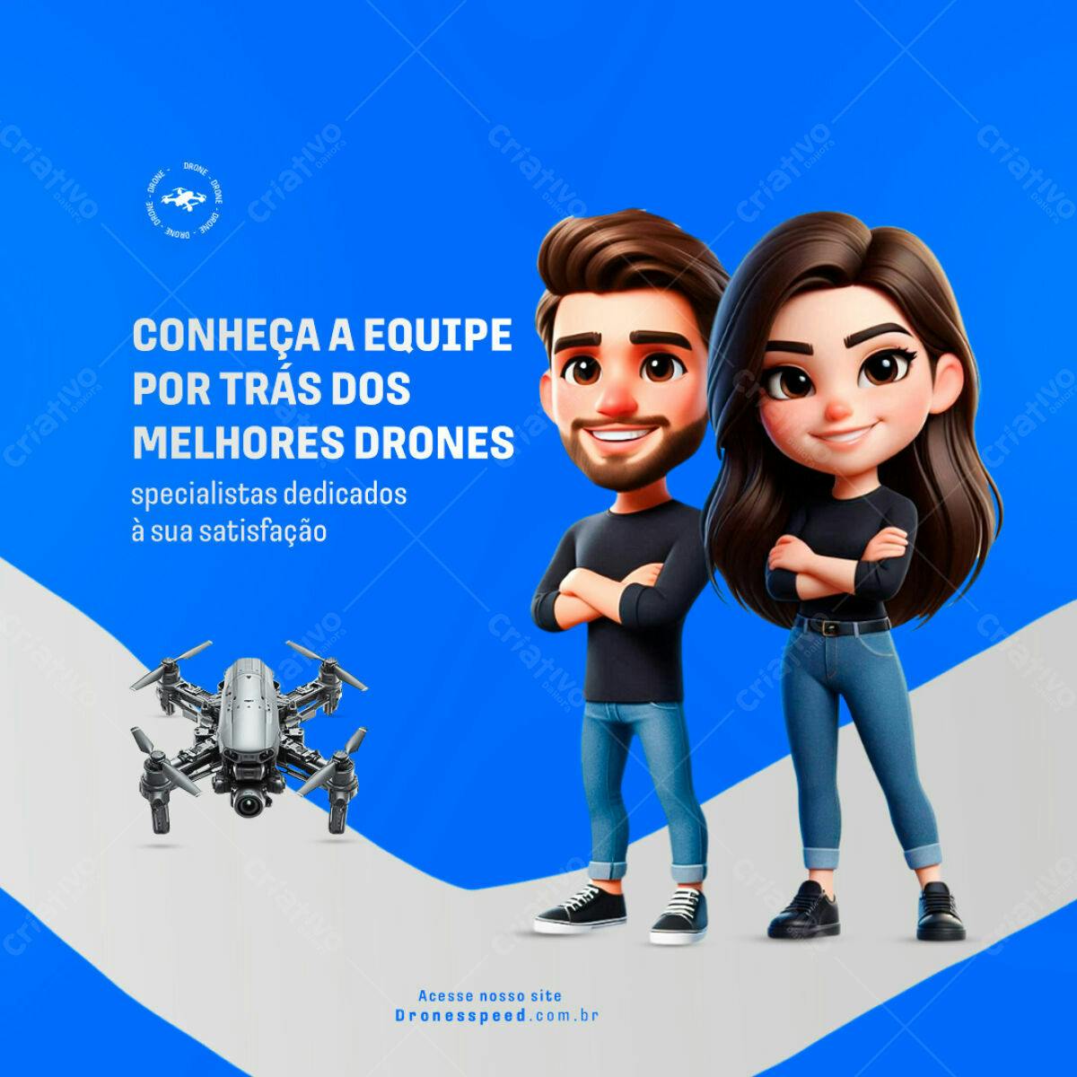 PSD para Equipe de Drones - Modelo Editável