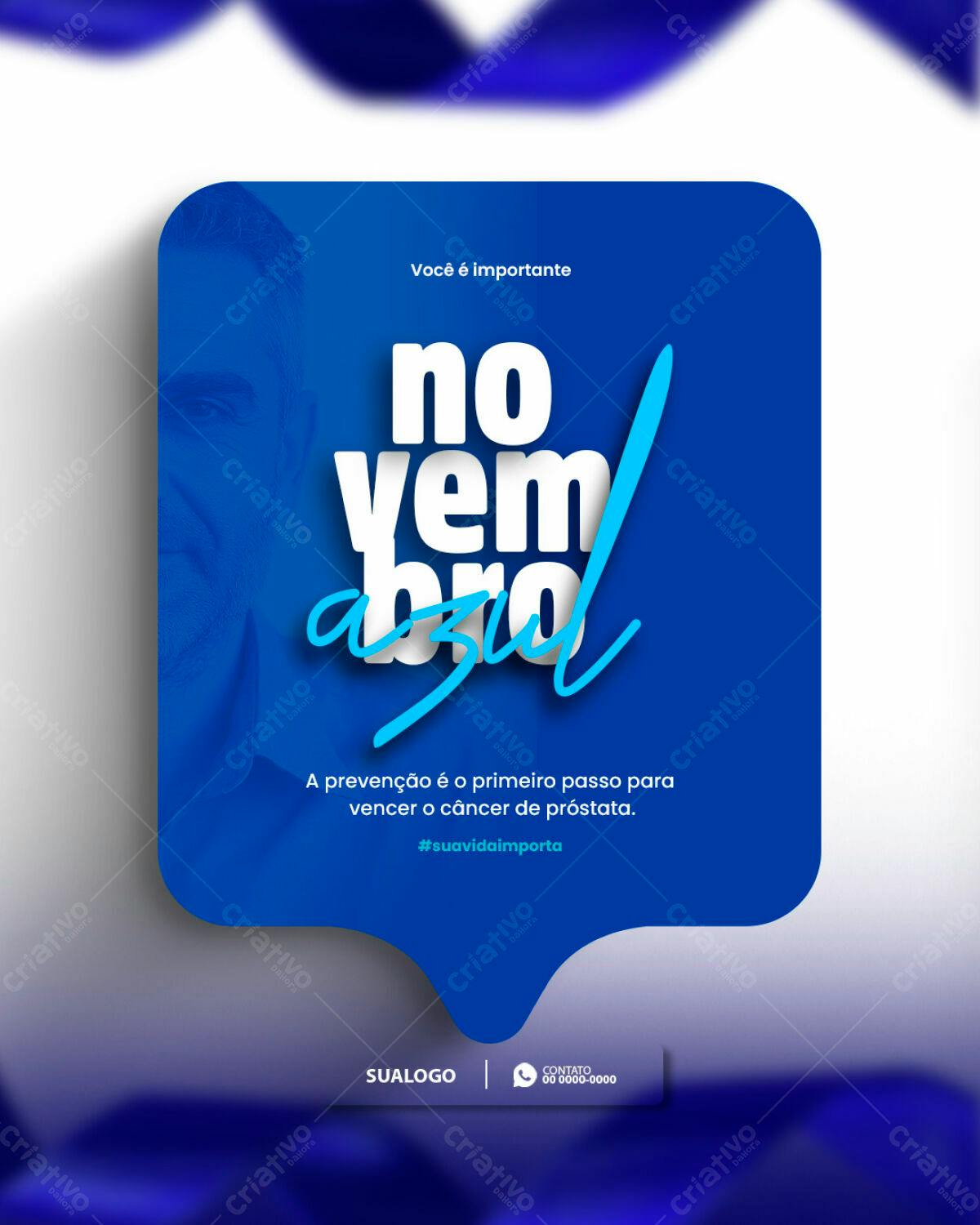 Flyer Novembro Azul PSD Editável