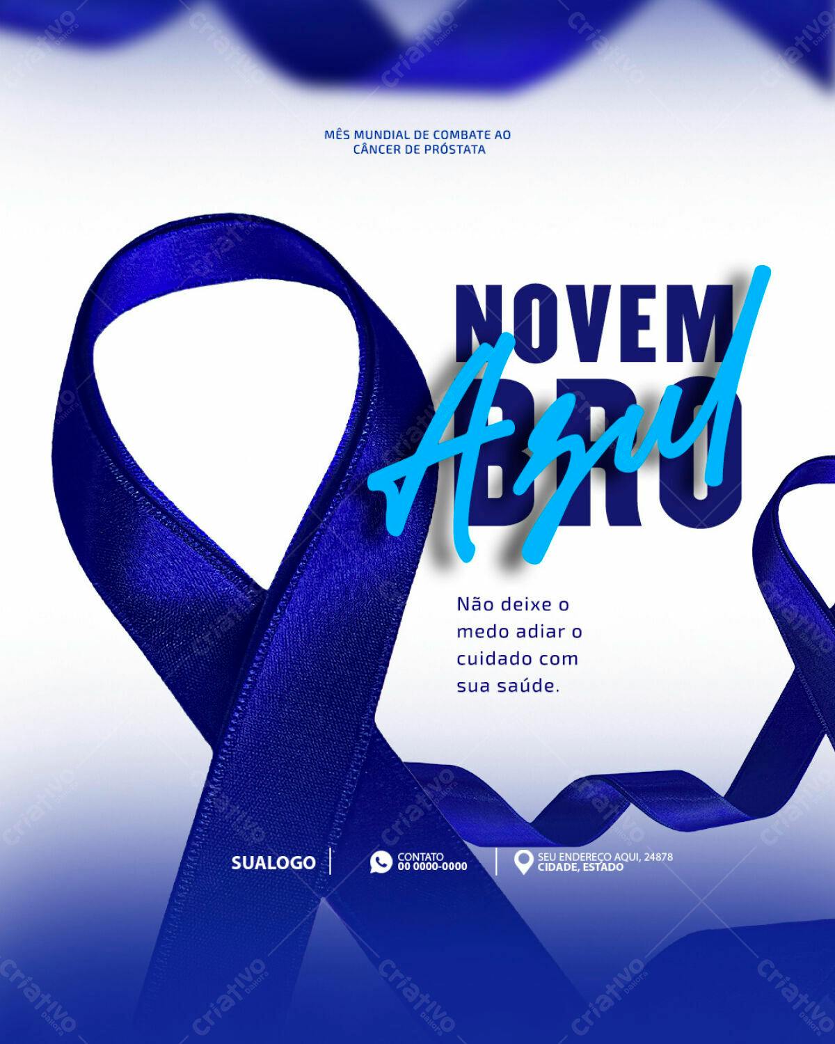 Flyer Novembro Azul PSD Editável